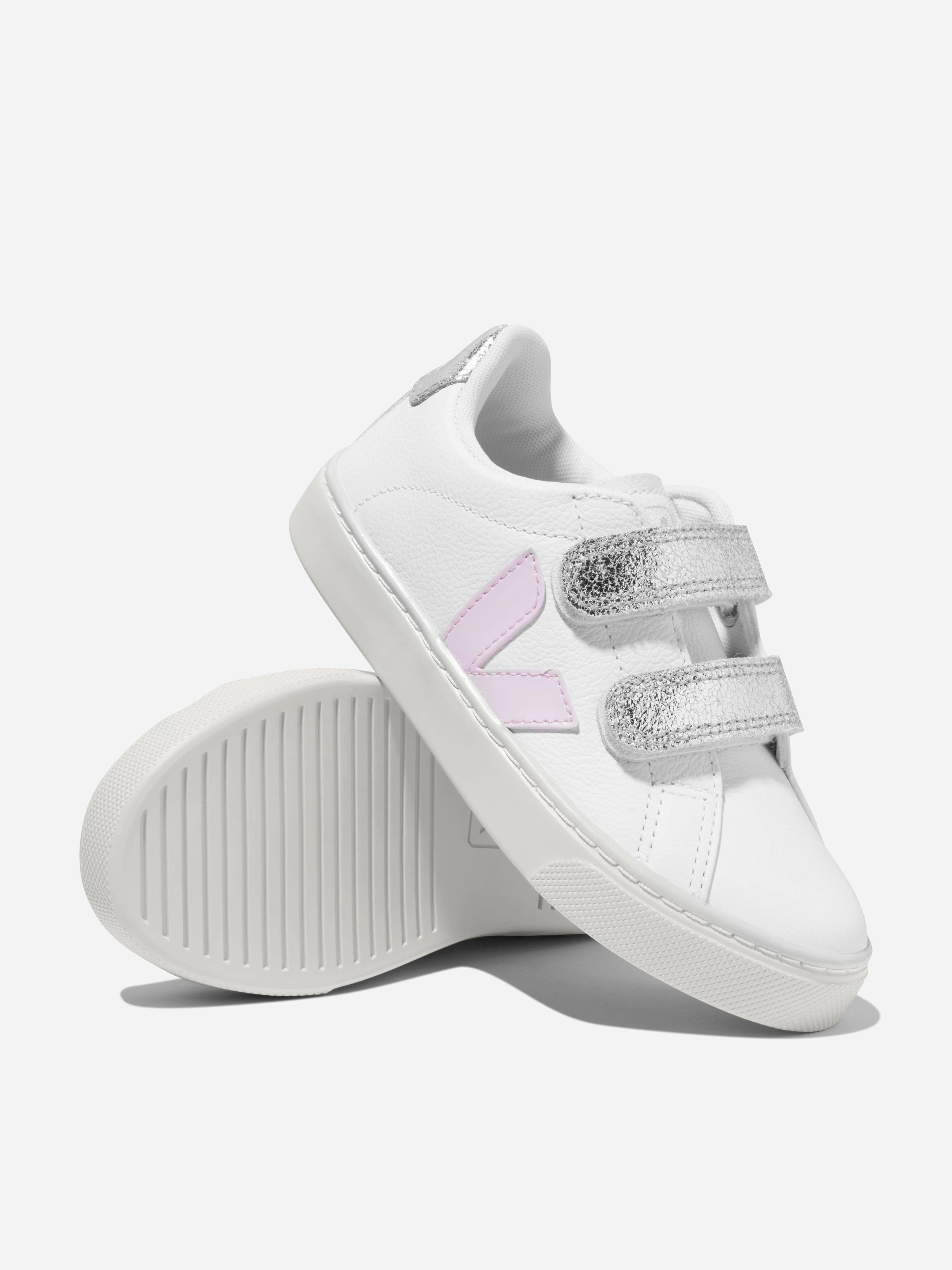 Ready For The Outdoors Veja Girls ChromeFree Leather Esplar Trainers in White