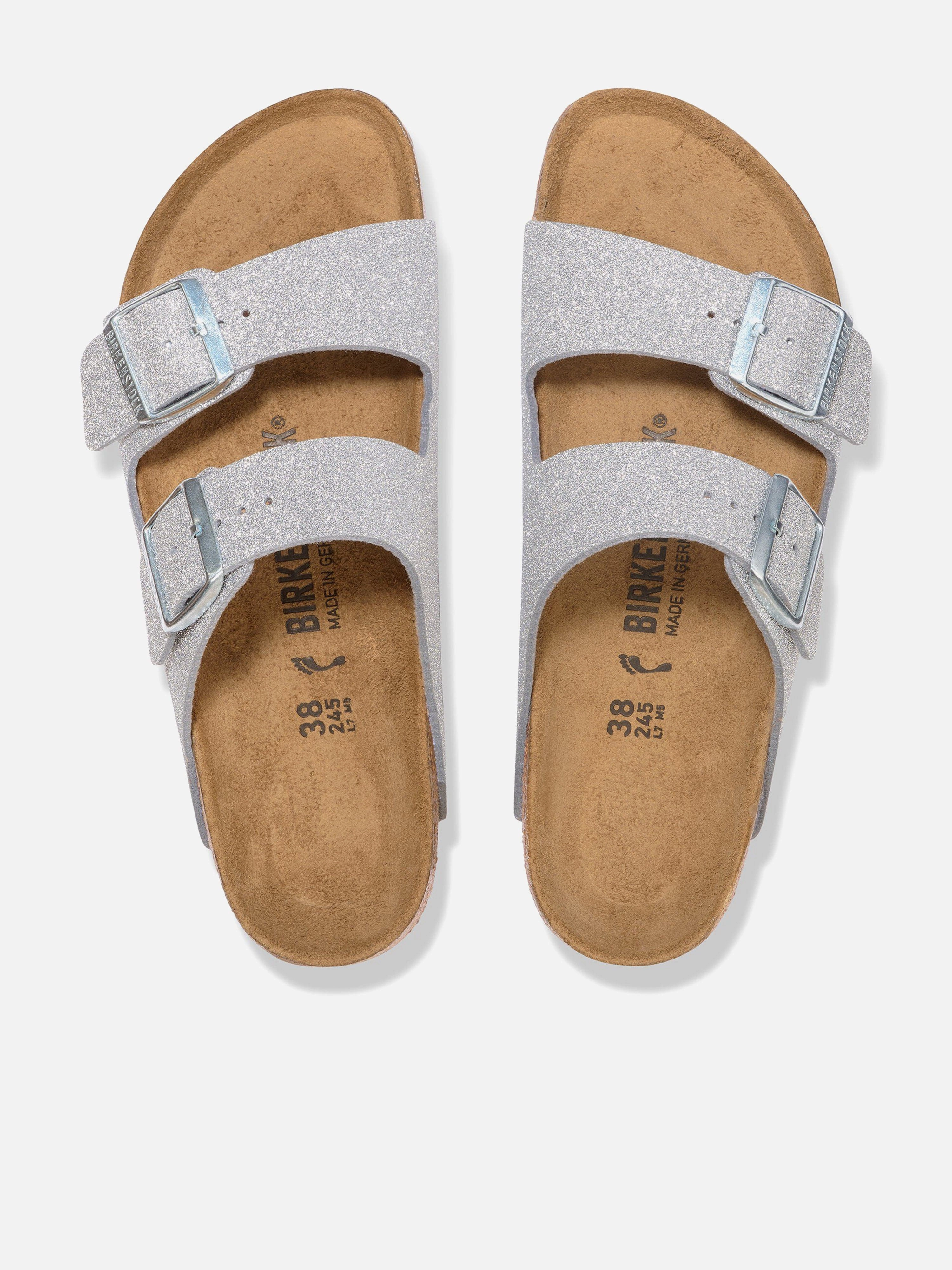 BIRKENSTOCK Girls Arizona BF Sandals in Silver Start Shopping Now