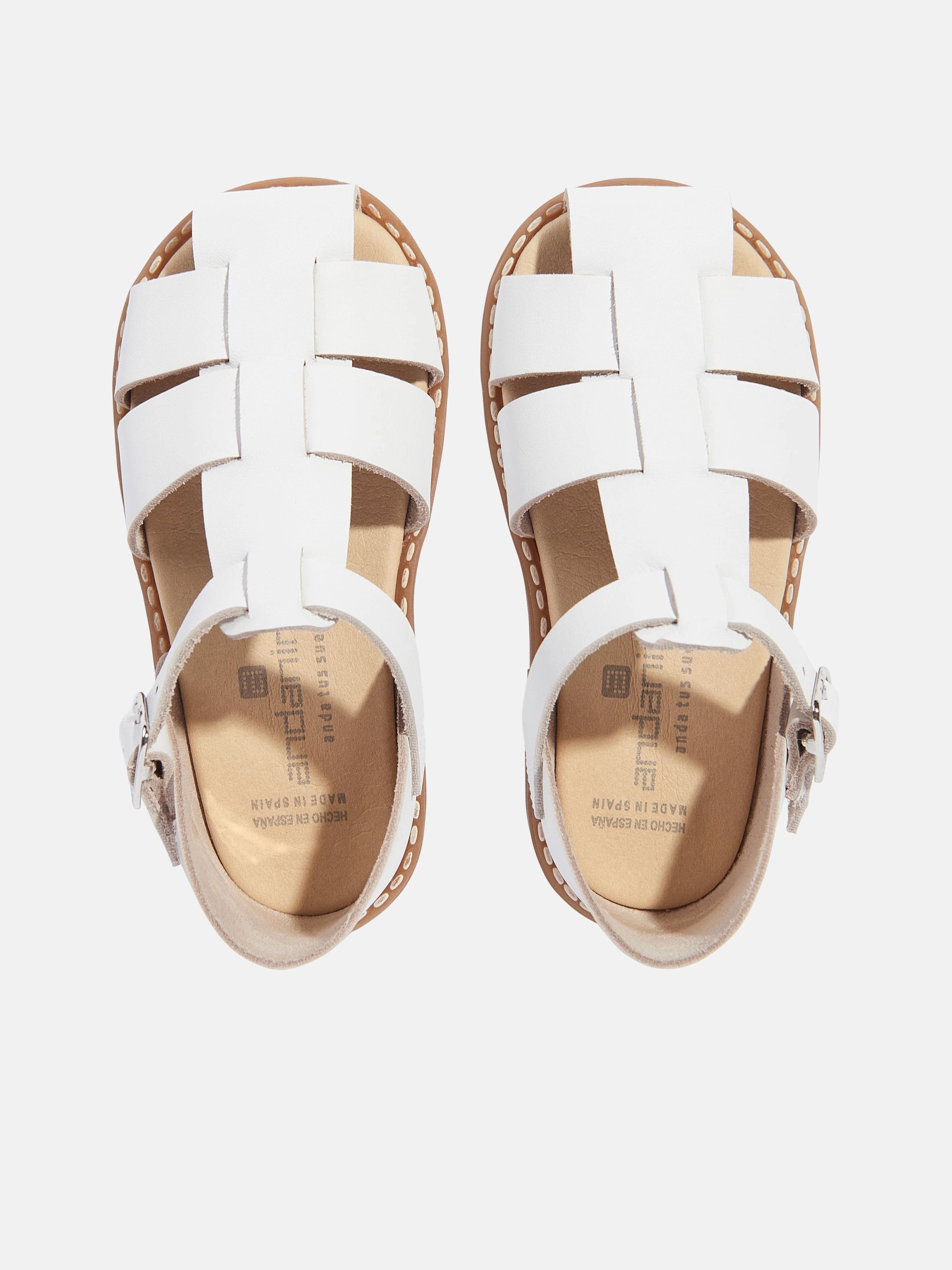 Andanines Kids Leather Sandals in White Your Ideal Choice, Made For Comfort