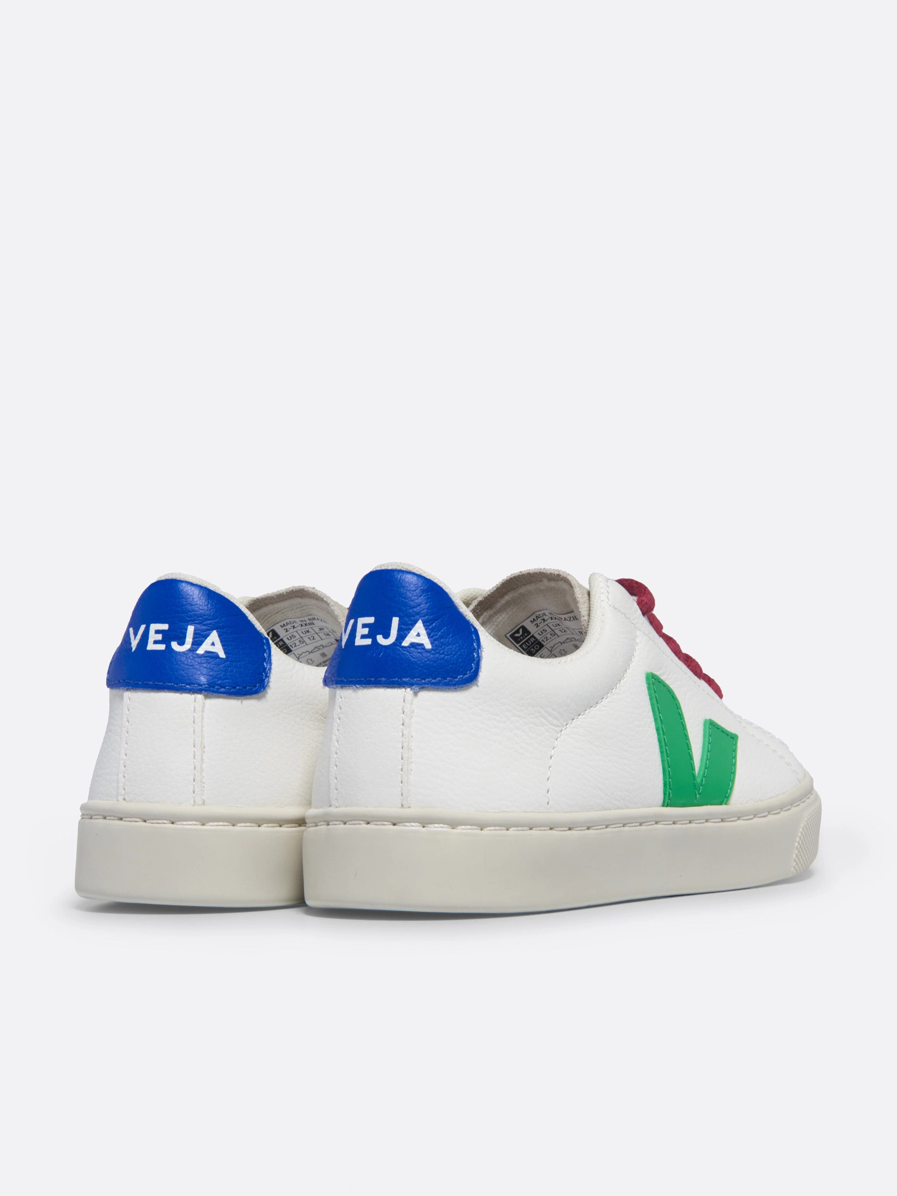 Padded Strap Kids Laces Leather Esplar Trainers in White Get It Today