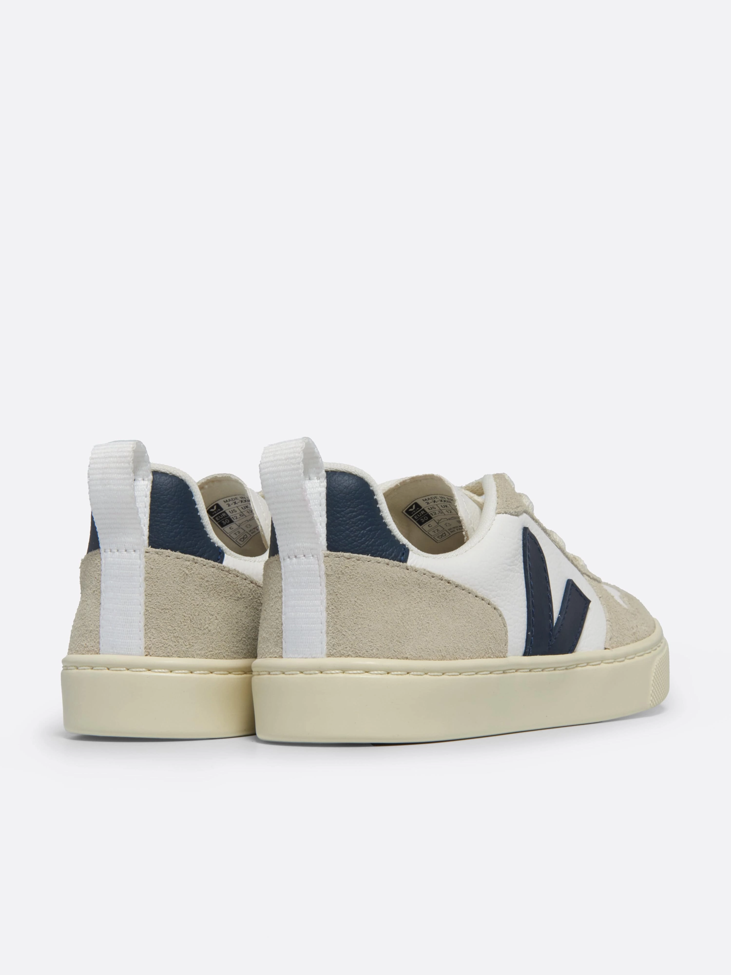 Lightweight Design Veja Boys Laces Leather V-10 Trainers in White