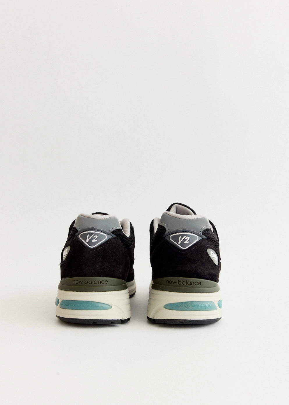 Smart Looks, Ready For The Outdoors, Patent Leather MADE in UK 991v2 'Black' Sneakers