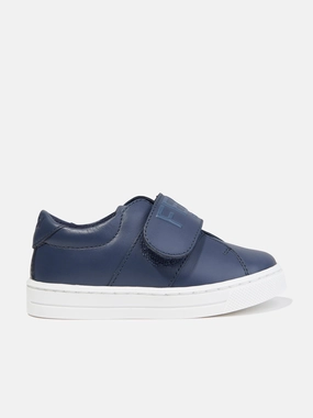 No-Fuss Design 72-hour deal Fendi Kids Leather Logo Trainers in Navy 7-Day Return Policy
