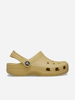 Exterior Pocket Abstract pattern offer Crocs Kids Classic Clogs in Beige Outdoor Helper Brown Leather Duffel