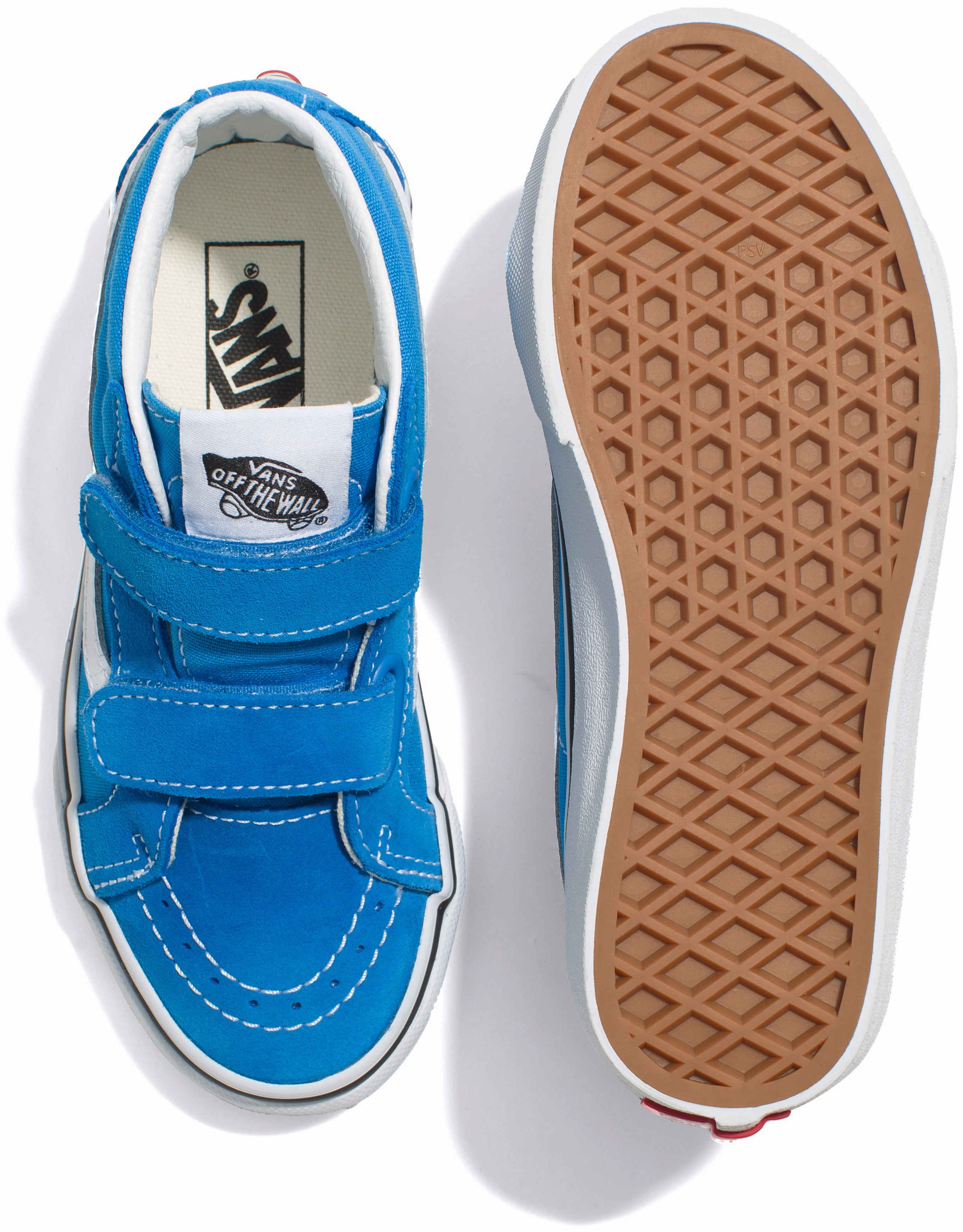 Quick Access Features Vans Kids Sk8-Mid Reissue V Brilliant Blue DonT Wait, Elevate
