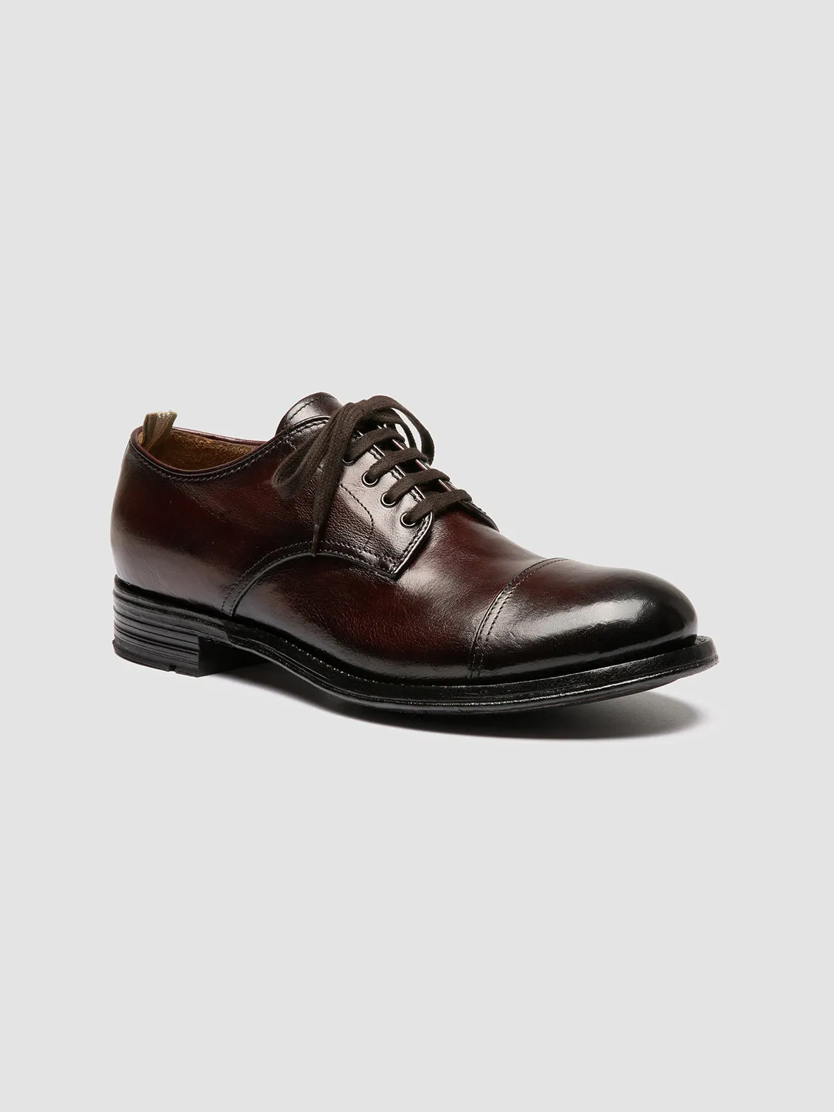 ADMIRAL 008 - Burgundy Leather Derby Shoes