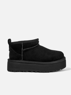 Everyday Luxury, Stay Ahead Of The Trend Advanced Feature UGG Girls Classic Ultra Mini Platform Boots in Black Mass production special