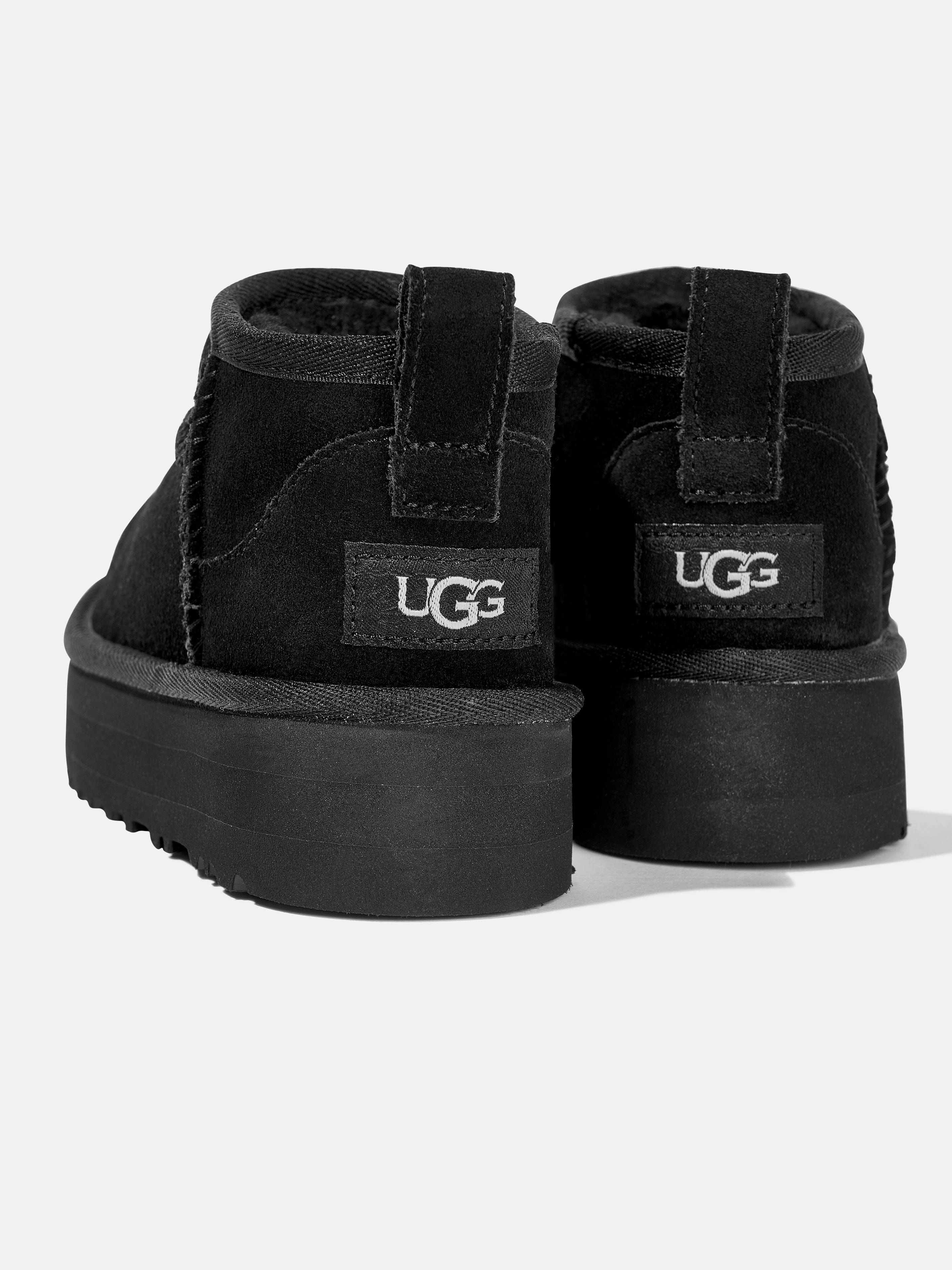 UGG Girls Classic Ultra Mini Platform Boots in Black Convertible Shoulder Bag For Daily Use, Craftsmanship You Can Trust