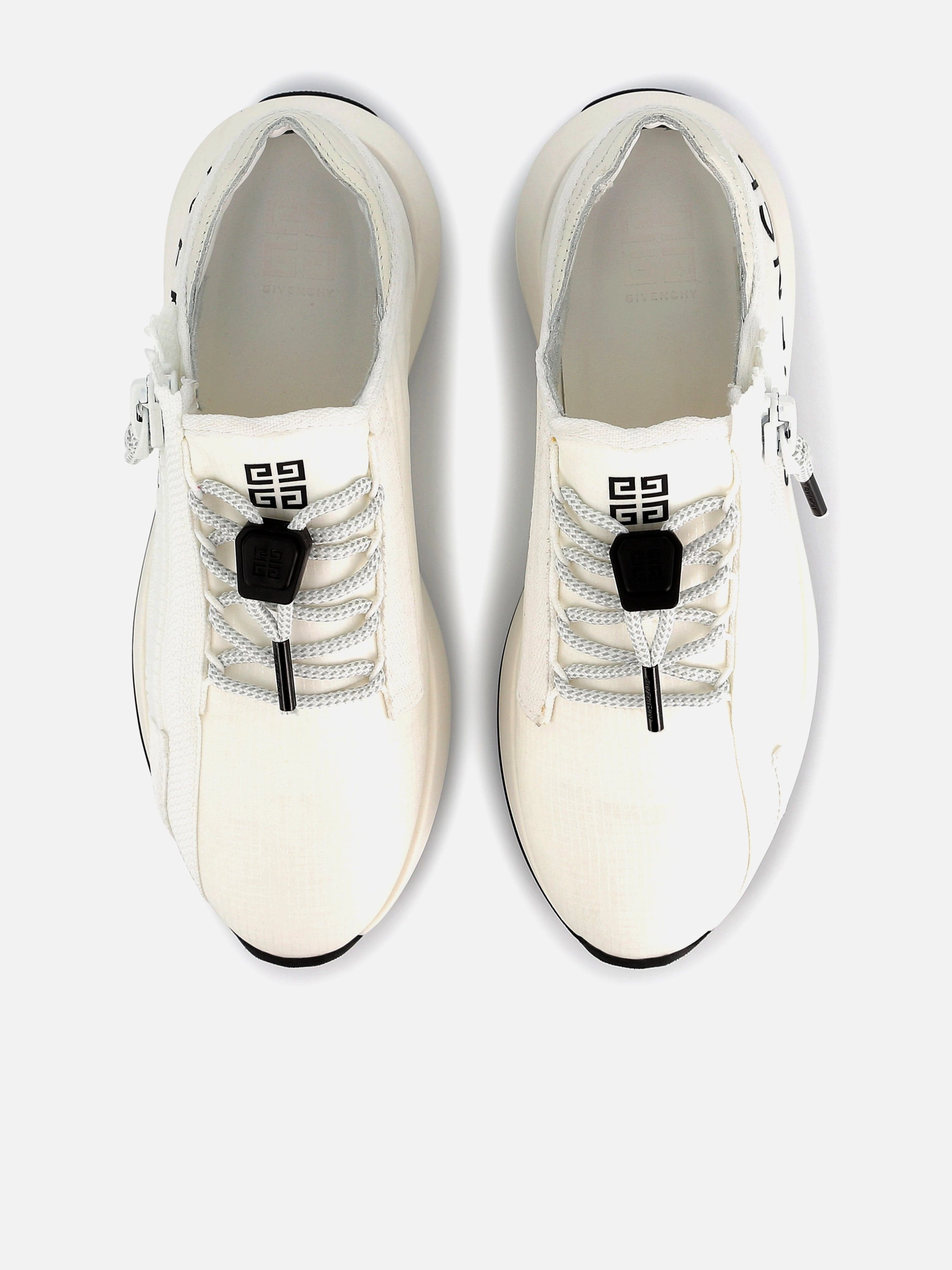 Compact Boys Logo Zip Trainers in White Eco-Packaged