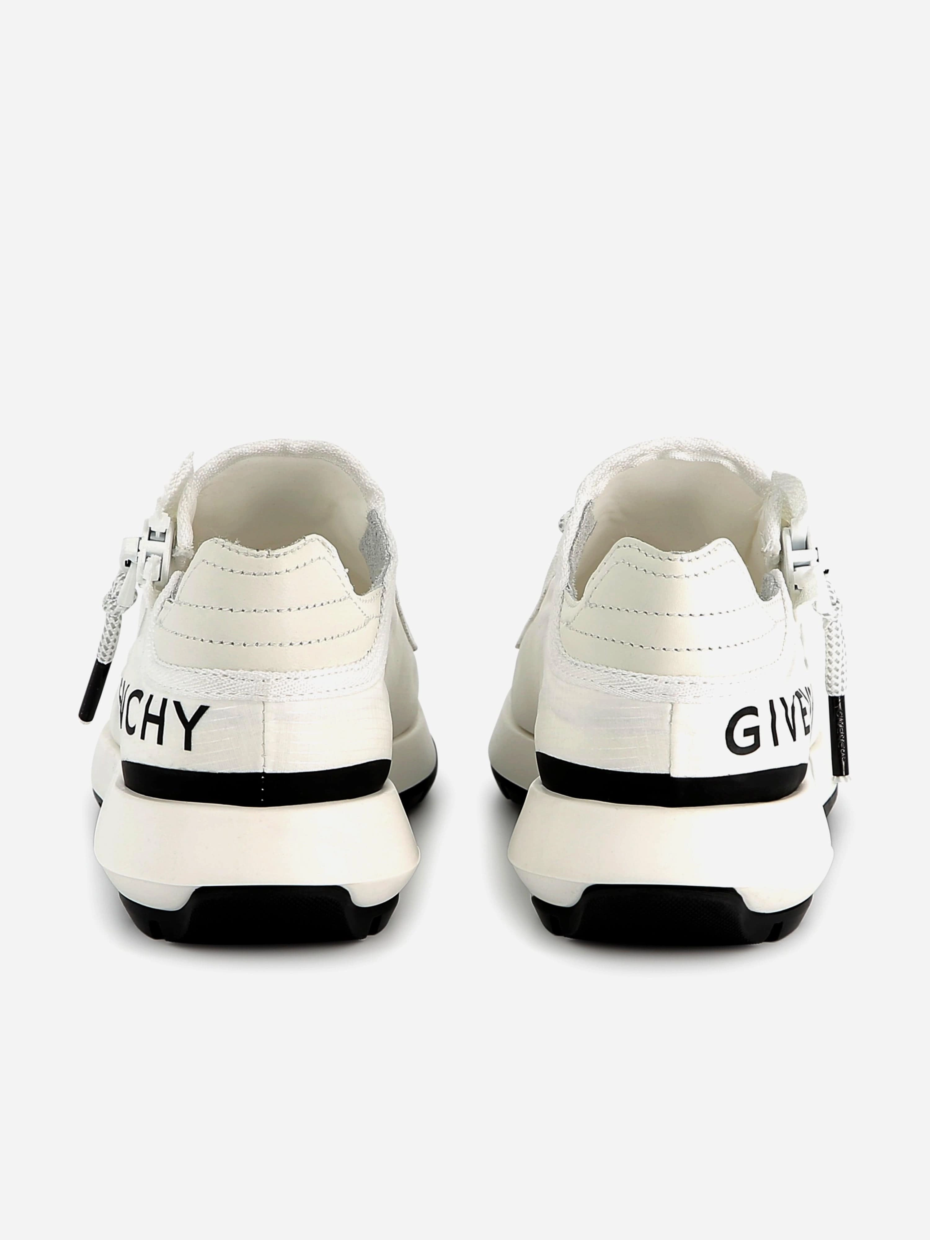 Easy Checkout, Sporty, Made For Adventure Boys Logo Zip Trainers in White