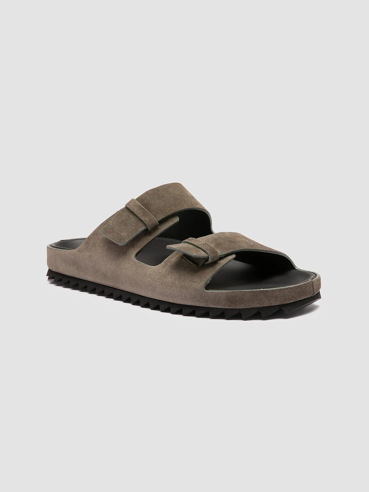 AGOR 010 - Green Suede Slide Sandals