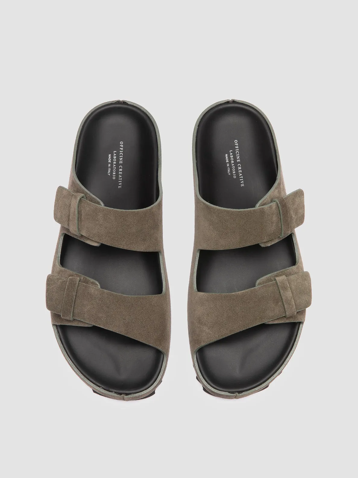 AGOR 010 - Green Suede Slide Sandals