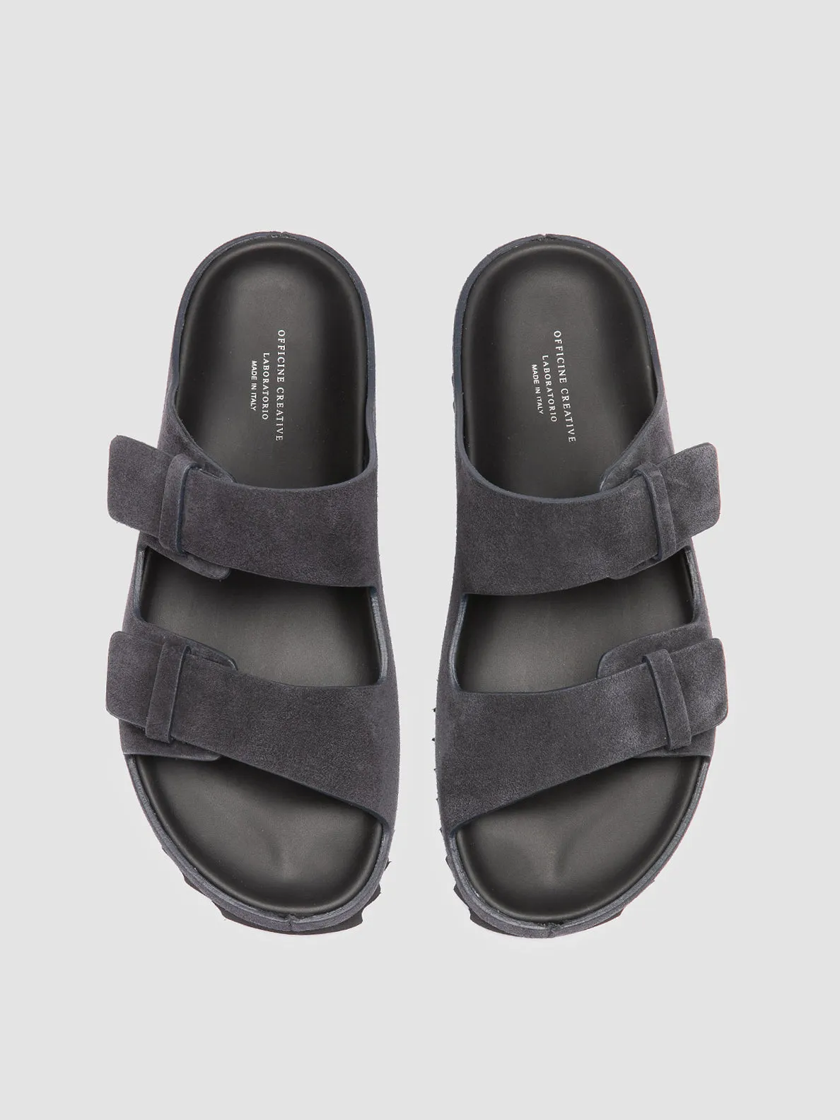 AGOR 010 - Navy Suede Slide Sandals