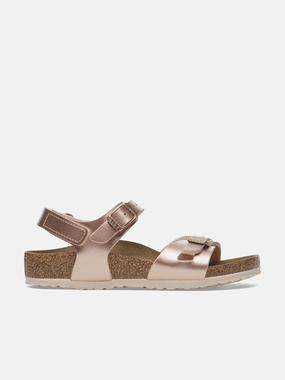 Buy Smart Amateur use offer BIRKENSTOCK Girls Rio AS Metallic Sandals in Pink Sports design discount