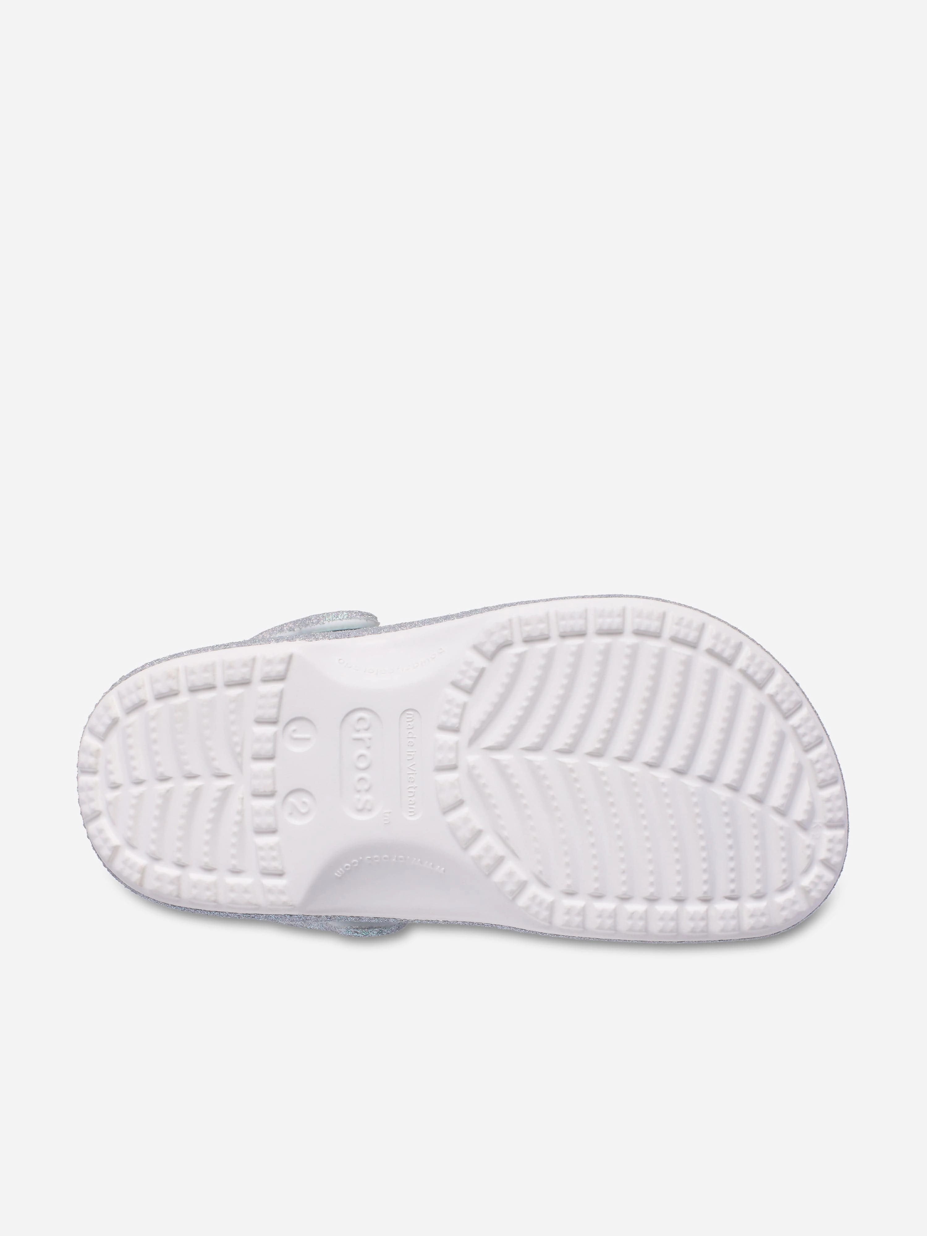 Quick Access Features, Kids School Backpack, Strap Pad Girls Classic Iridescent Glitter Clog in White