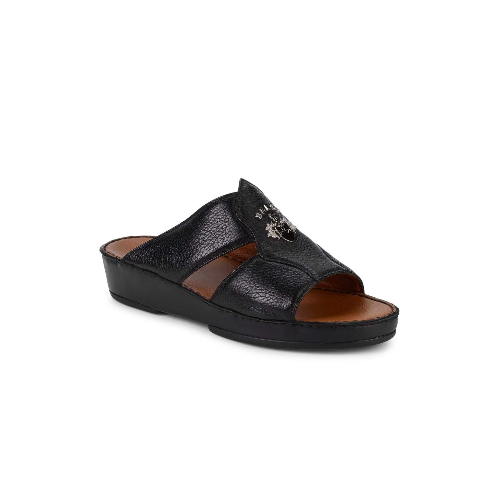 Bally Hakman Men's 6211912 Black Grained Leather Sandals