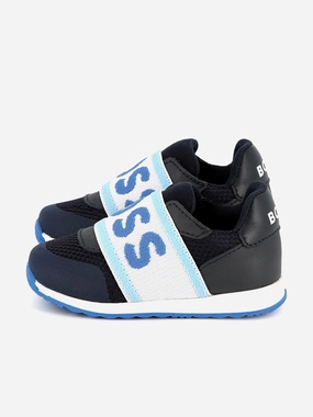 Bargain offer BOSS Boys Logo Trainers in Navy Referral reward Crafted For You, Adaptable For Any Setting