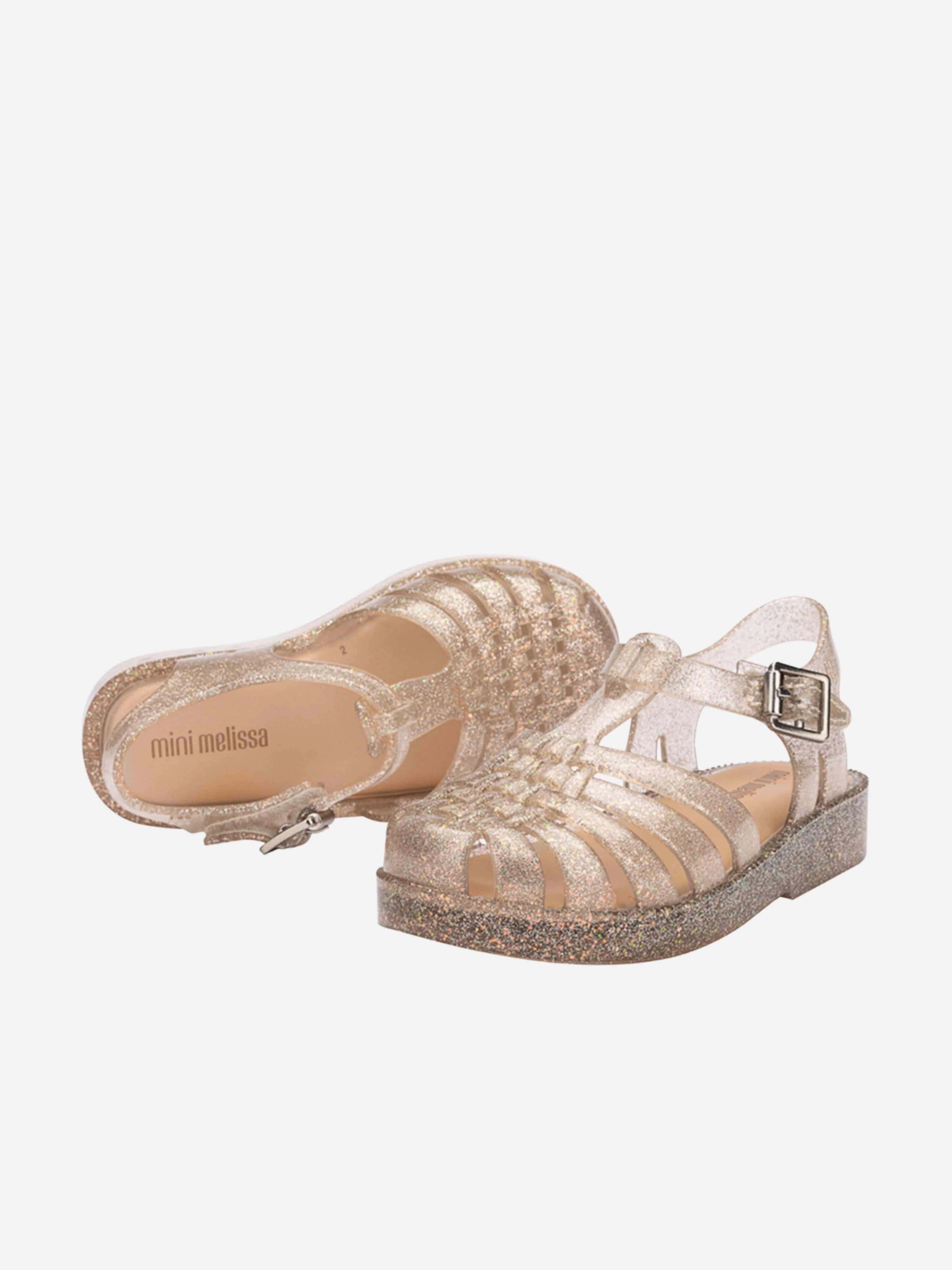 Girls Possession Shiny Sandals in Gold Functional