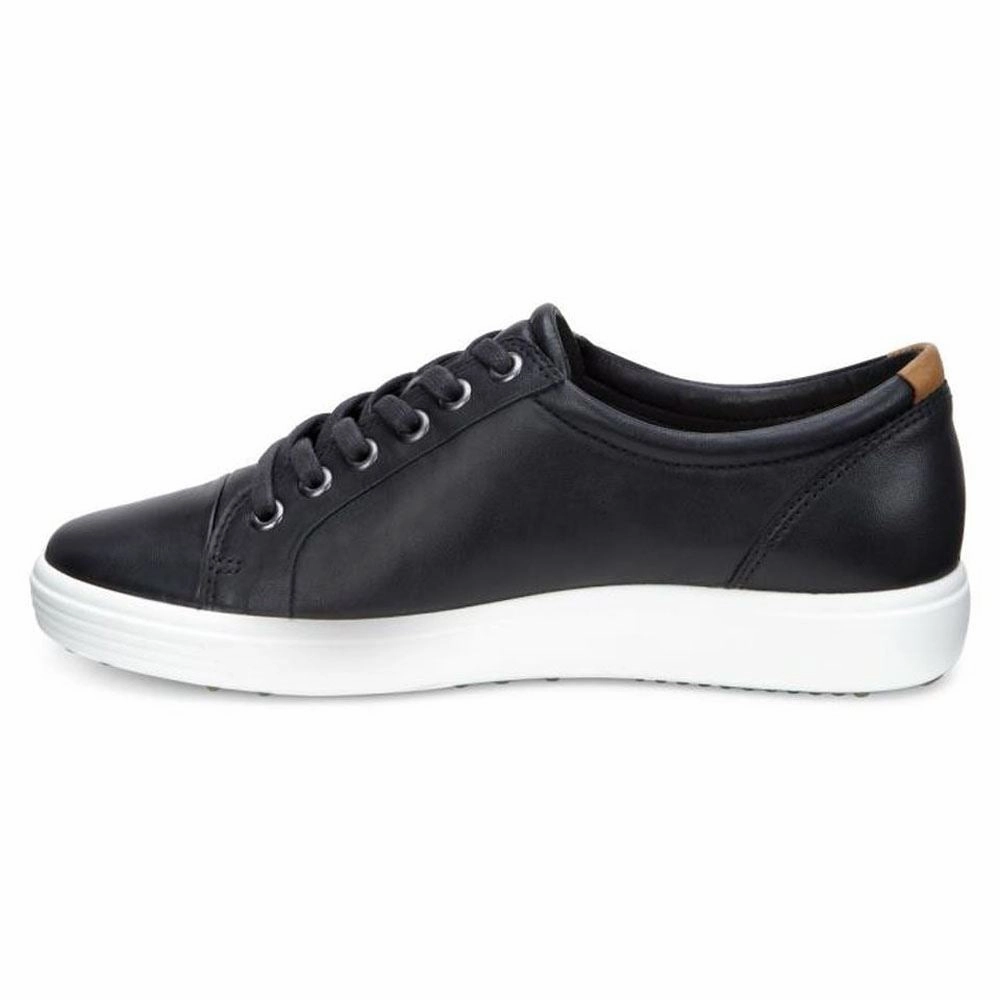 Ergonomic & Efficient, Professional, Lightweight Design Ecco Soft 7 Low Cut Leather Women's Low Top Black Trainers