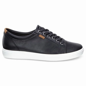 Big Discount Ecco Soft 7 Low Cut Leather Women's Low Top Black Trainers Shipping included Made For The Modern Life, Detachable Strap, Tap To View
