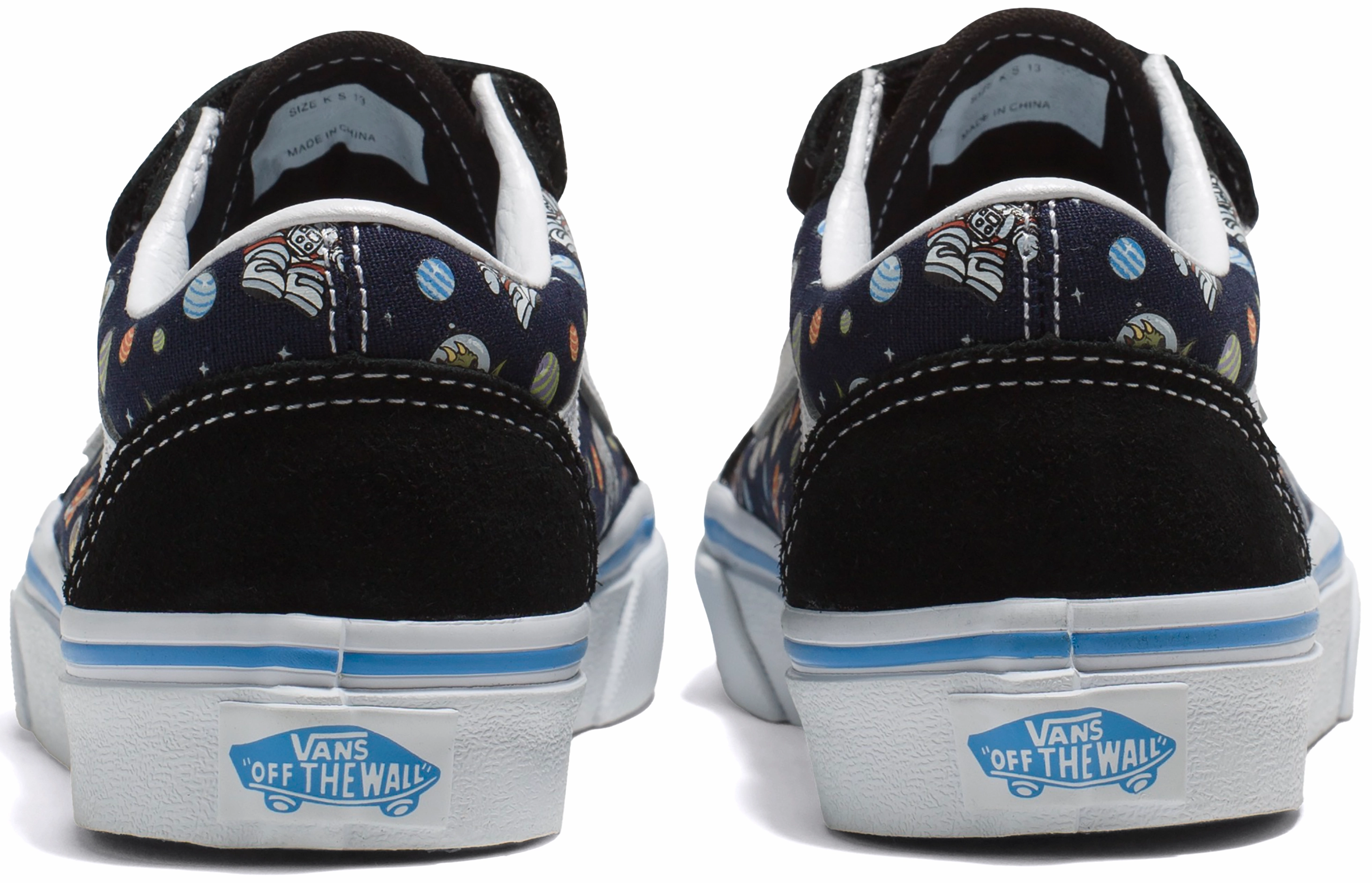 Vans Kids Old Skool V Glow Cosmic Zoo Black/Blue Claim Your Deal, Get It Before ItS Gone