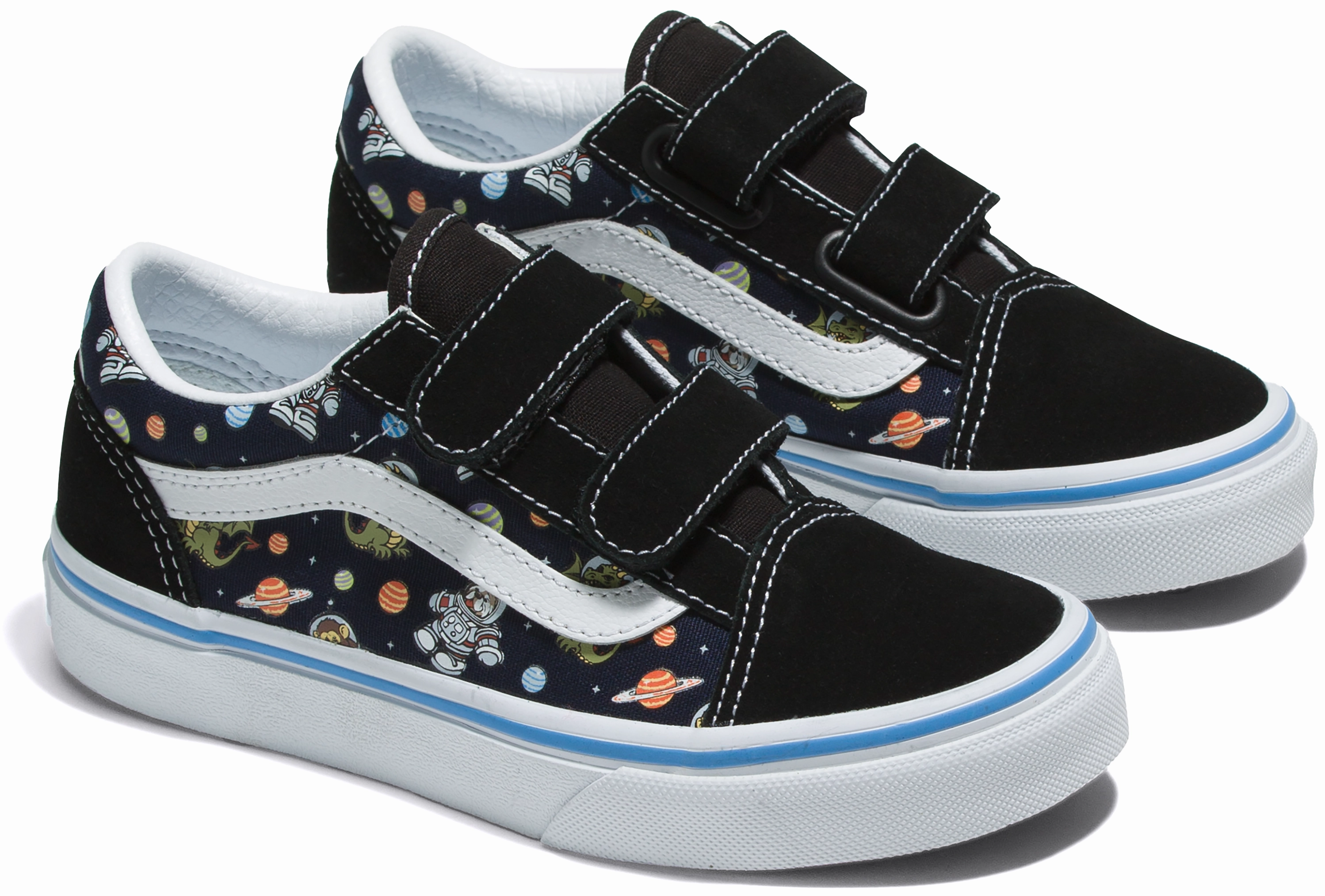 Nylon Waterproof Backpack Vans Kids Old Skool V Glow Cosmic Zoo Black/Blue