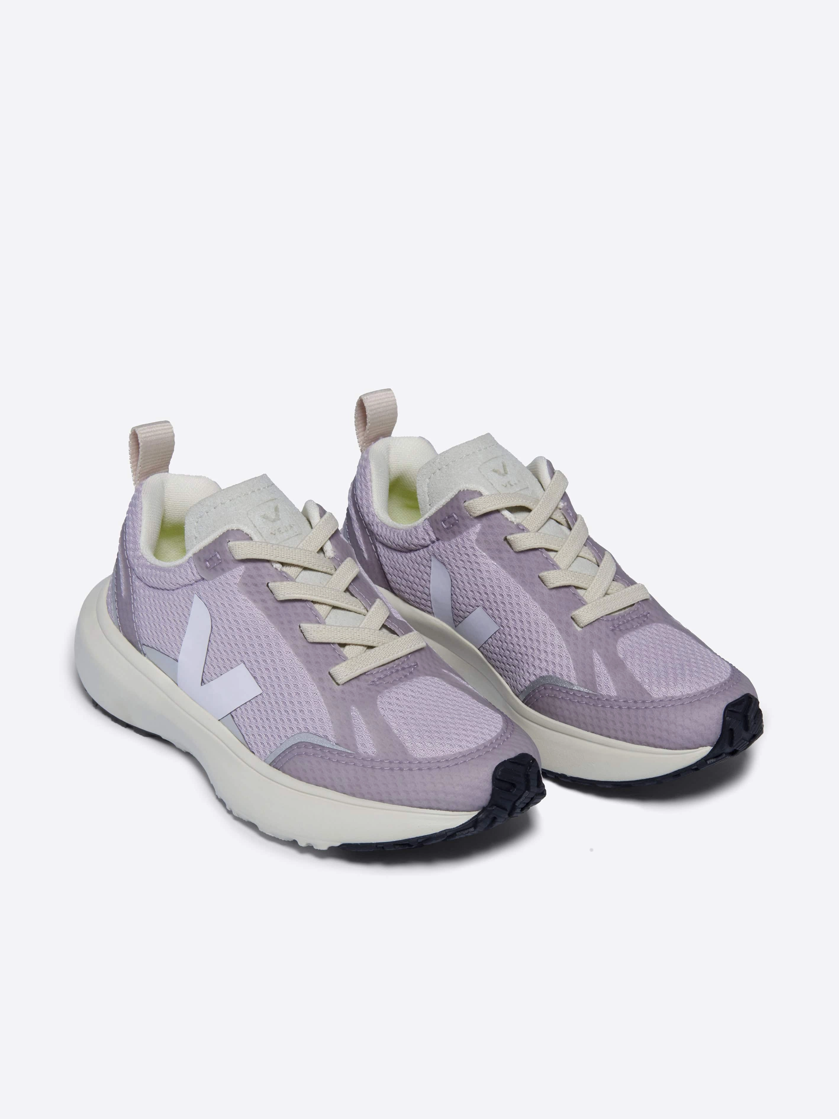 Veja Girls Canary Alveomesh Trainers in Purple Gym Tote Bag With Shoe Compartment, Nylon Backpack For School