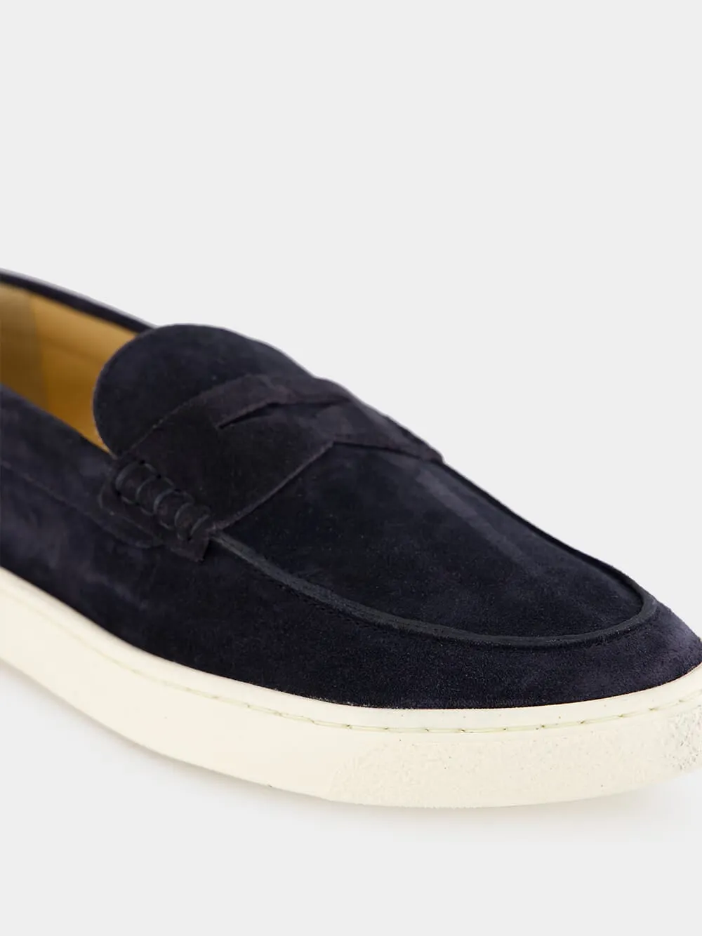 Blue Washed Suede Loafer Sneakers