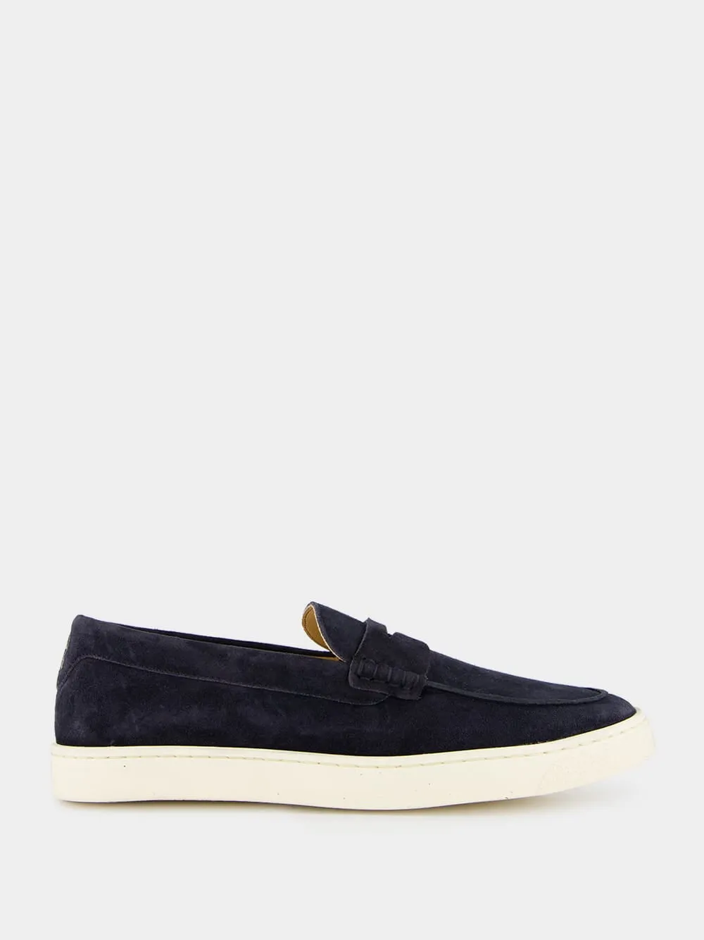Blue Washed Suede Loafer Sneakers