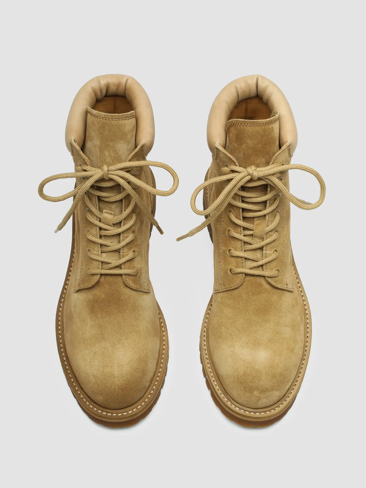 BOSS 002 - Light Brown Suede and Leather Lace Up Boots
