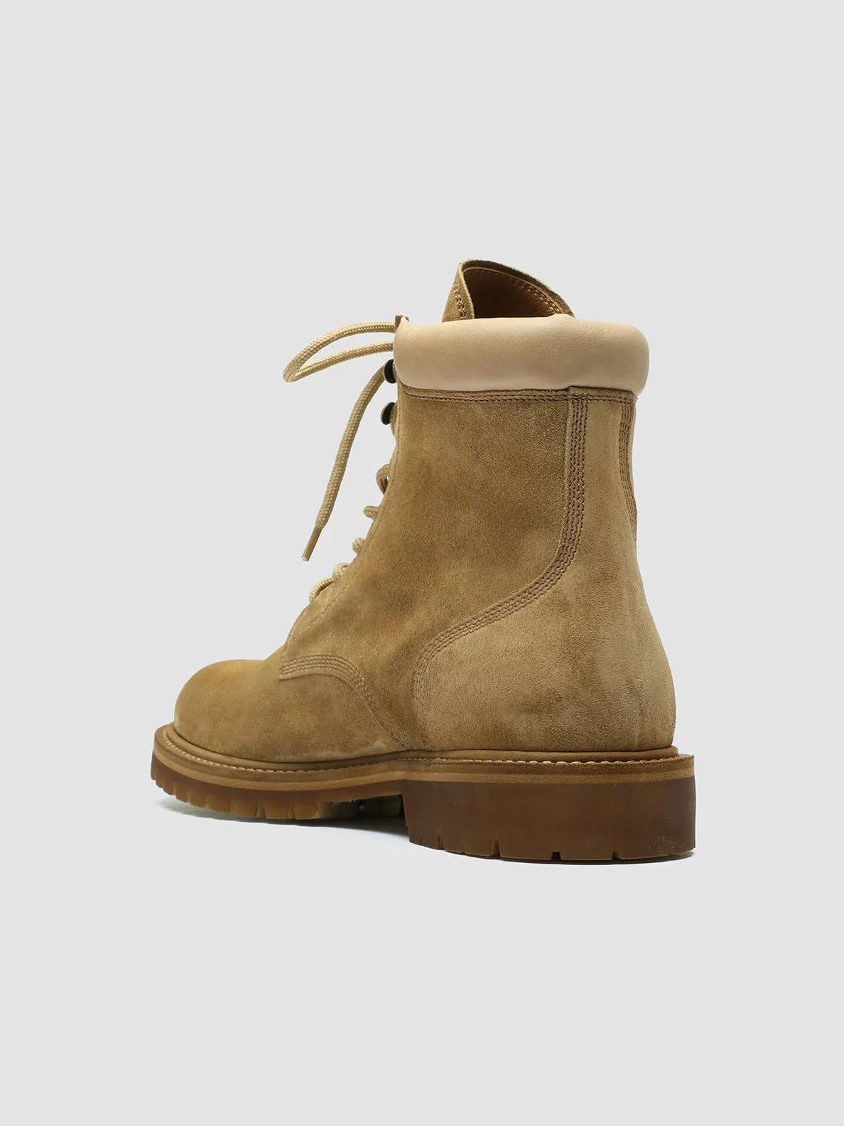 BOSS 002 - Light Brown Suede and Leather Lace Up Boots