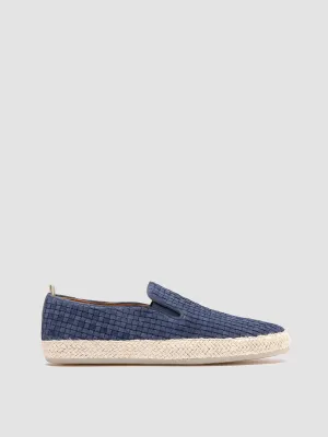 BOWLINE 001 - Navy Woven Espadrille Shoes