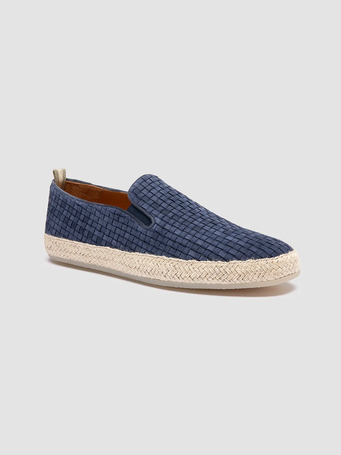 BOWLINE 001 - Navy Woven Espadrille Shoes
