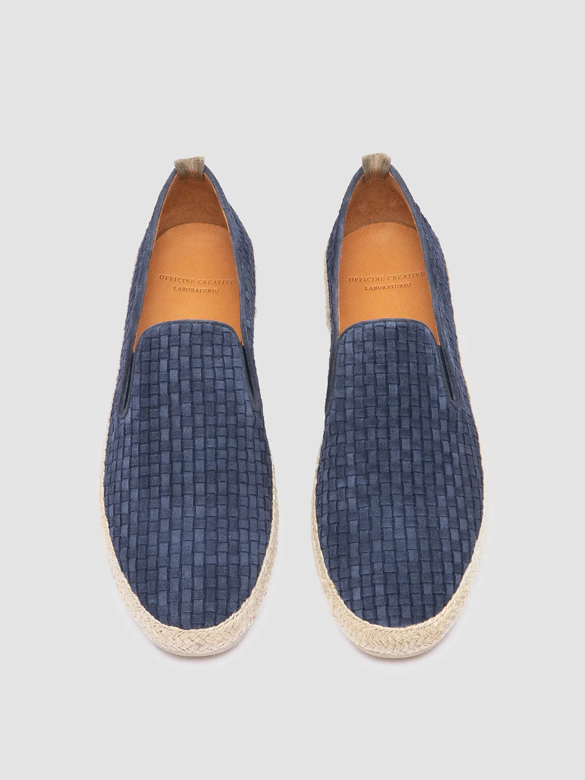 BOWLINE 001 - Navy Woven Espadrille Shoes