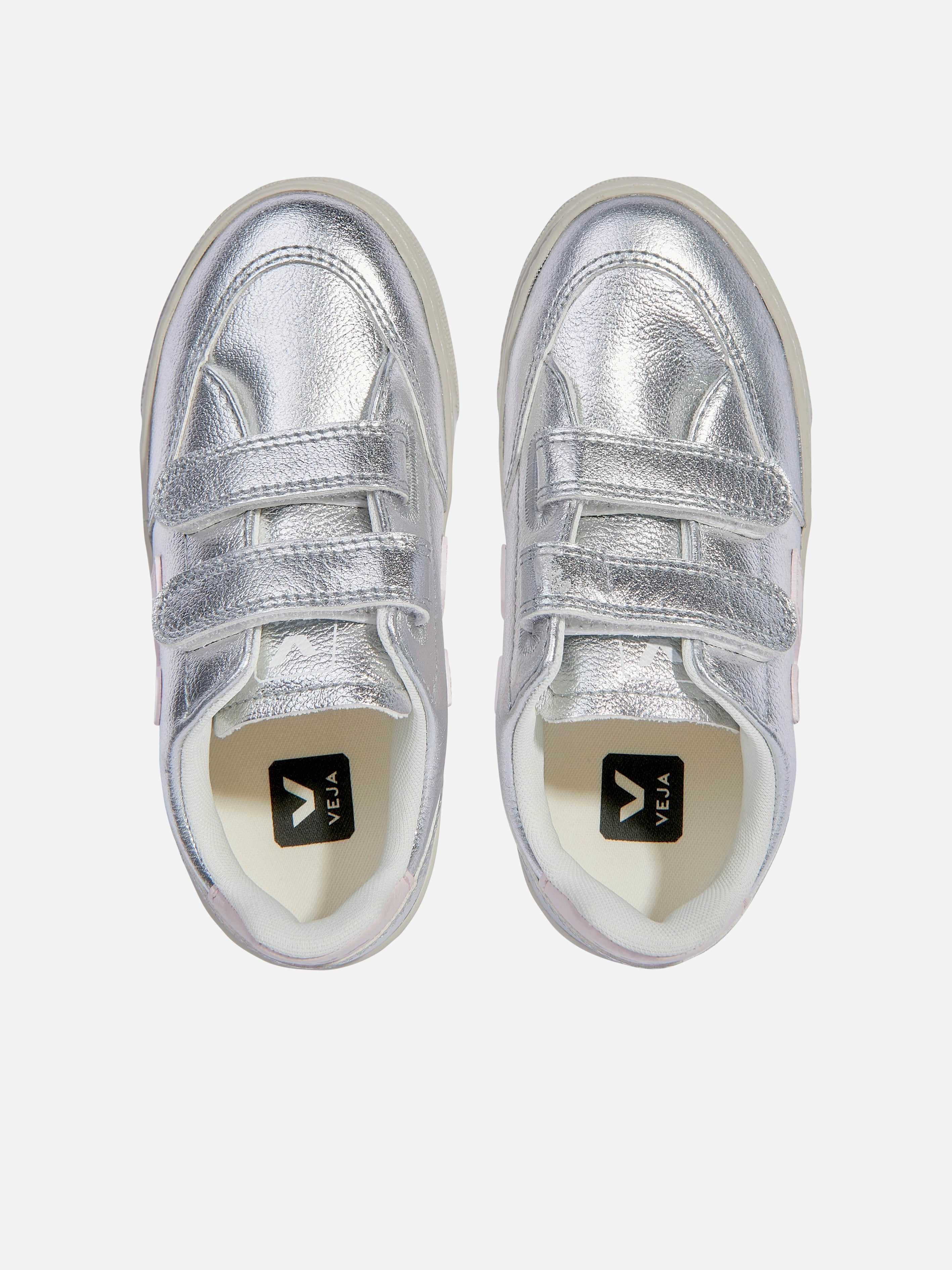 Veja Kids ChromeFree Leather V-12 Trainers in Silver Zipper Closure, Elegant, WomenS Evening Clutch