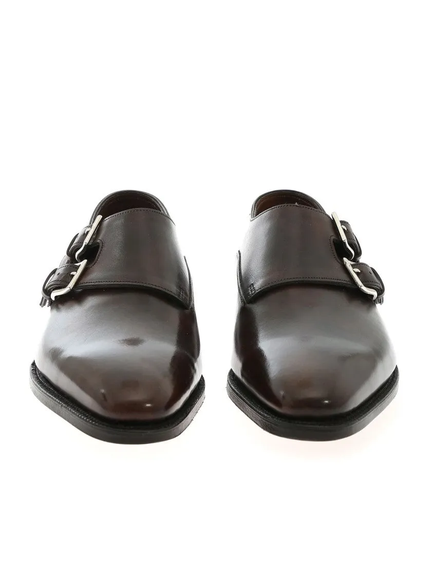 Brown Calfskin Shoes With Seamless Design