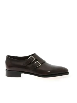 Brown Calfskin Shoes With Seamless Design