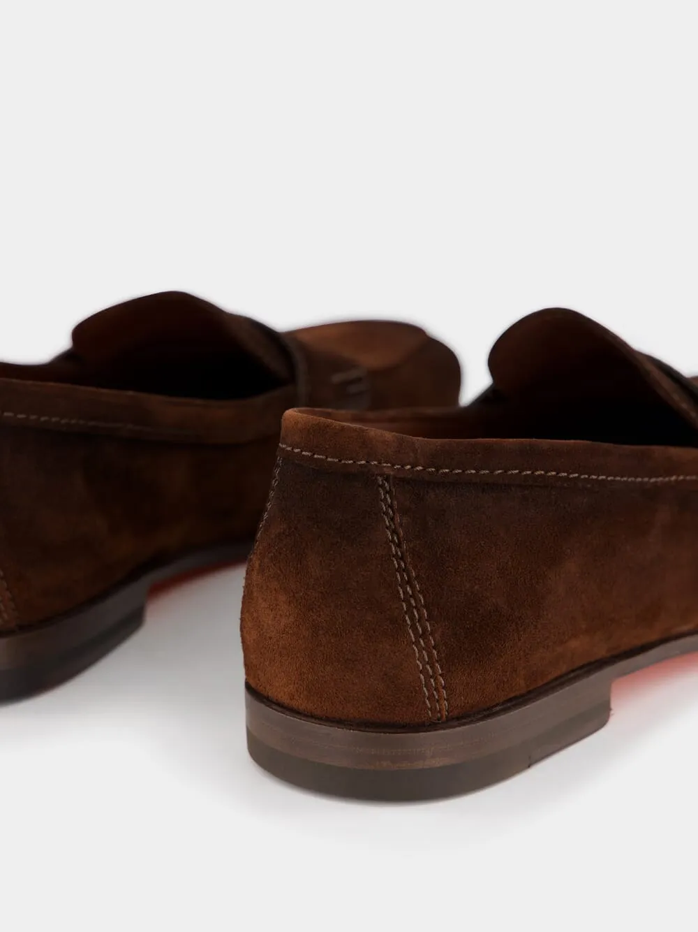 Brown Suede Penny Loafers