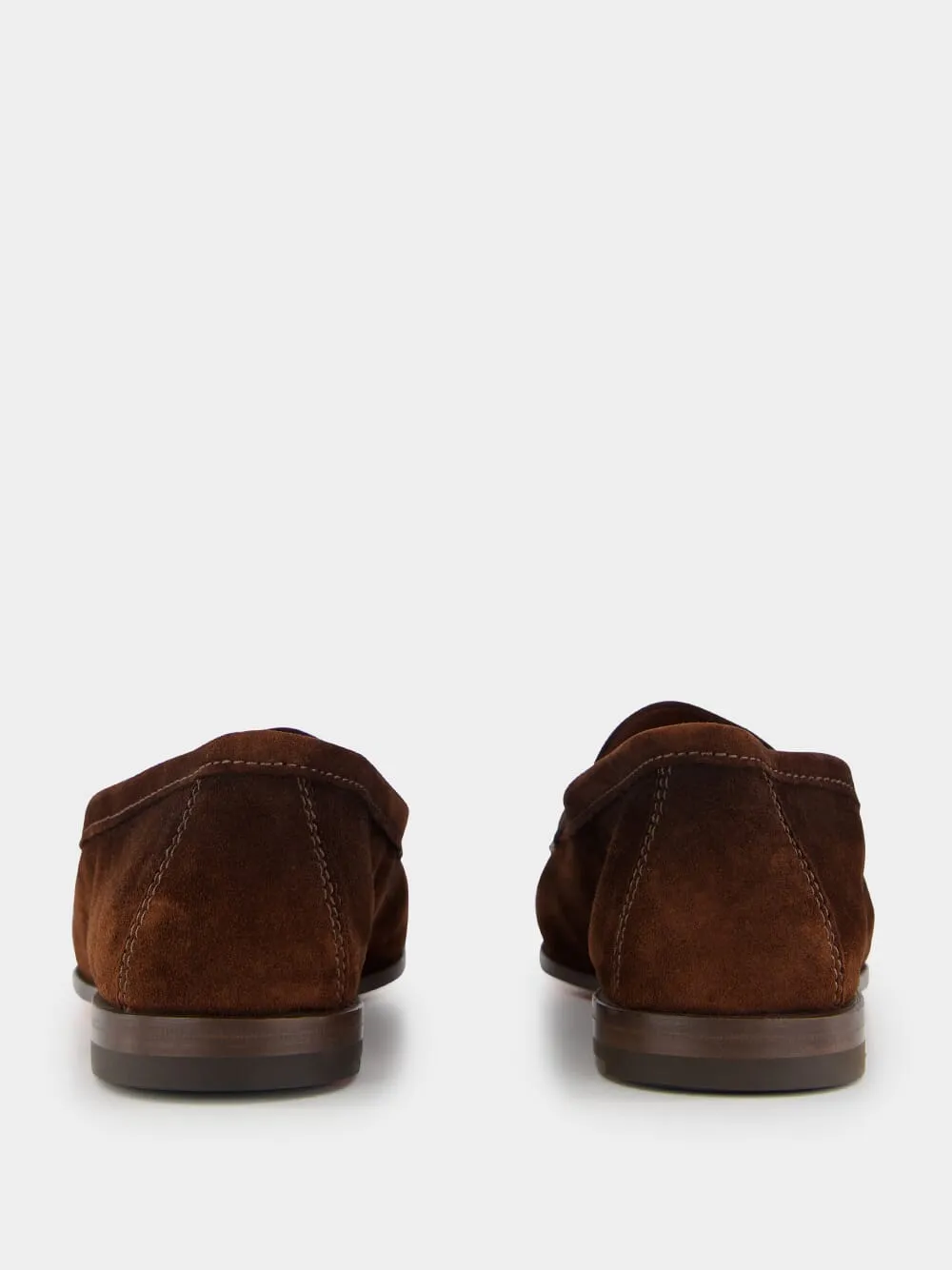 Brown Suede Penny Loafers