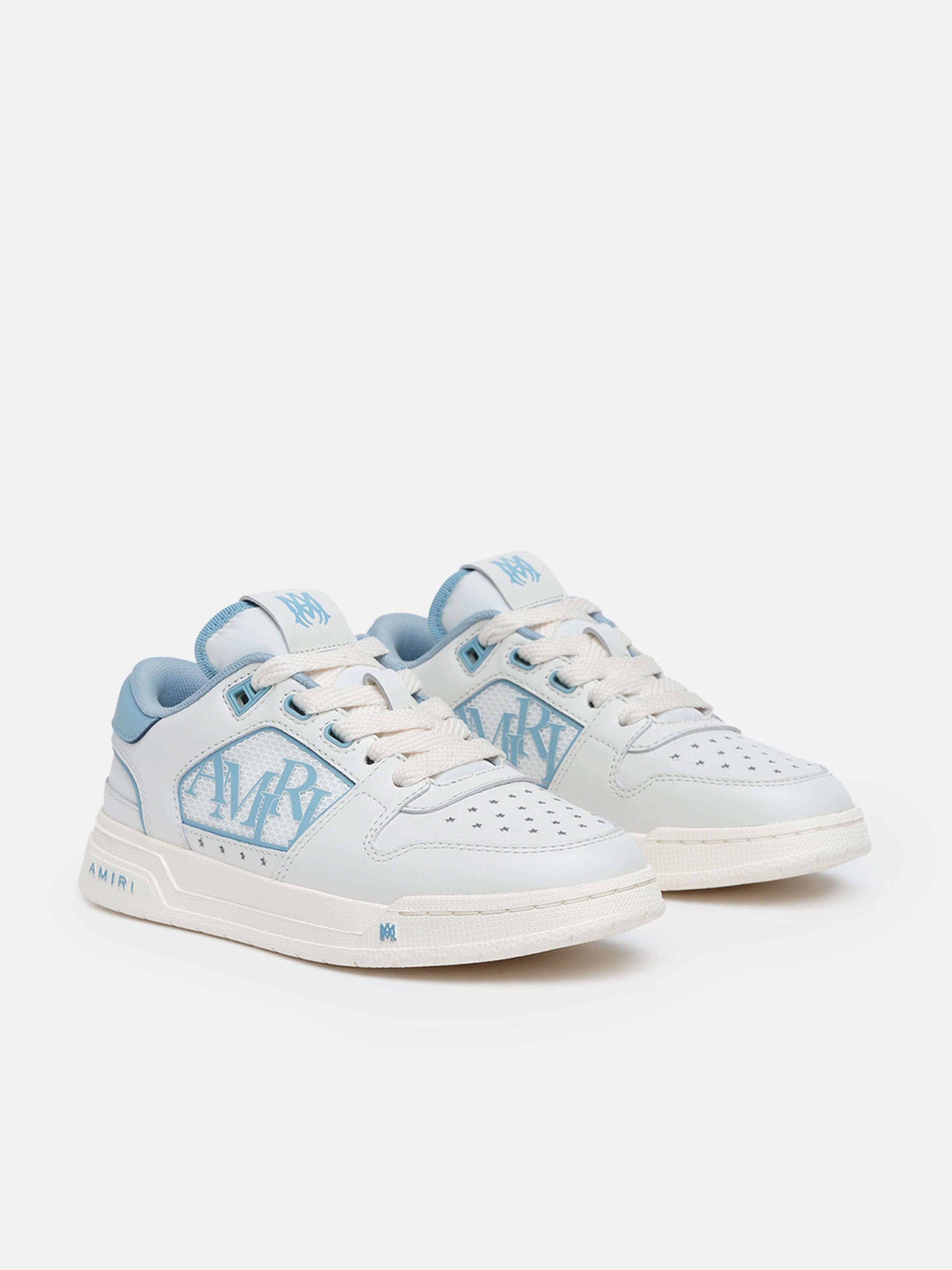 Best Deal Online Amiri Kids Leather Classic Low Trainers in Blue Business