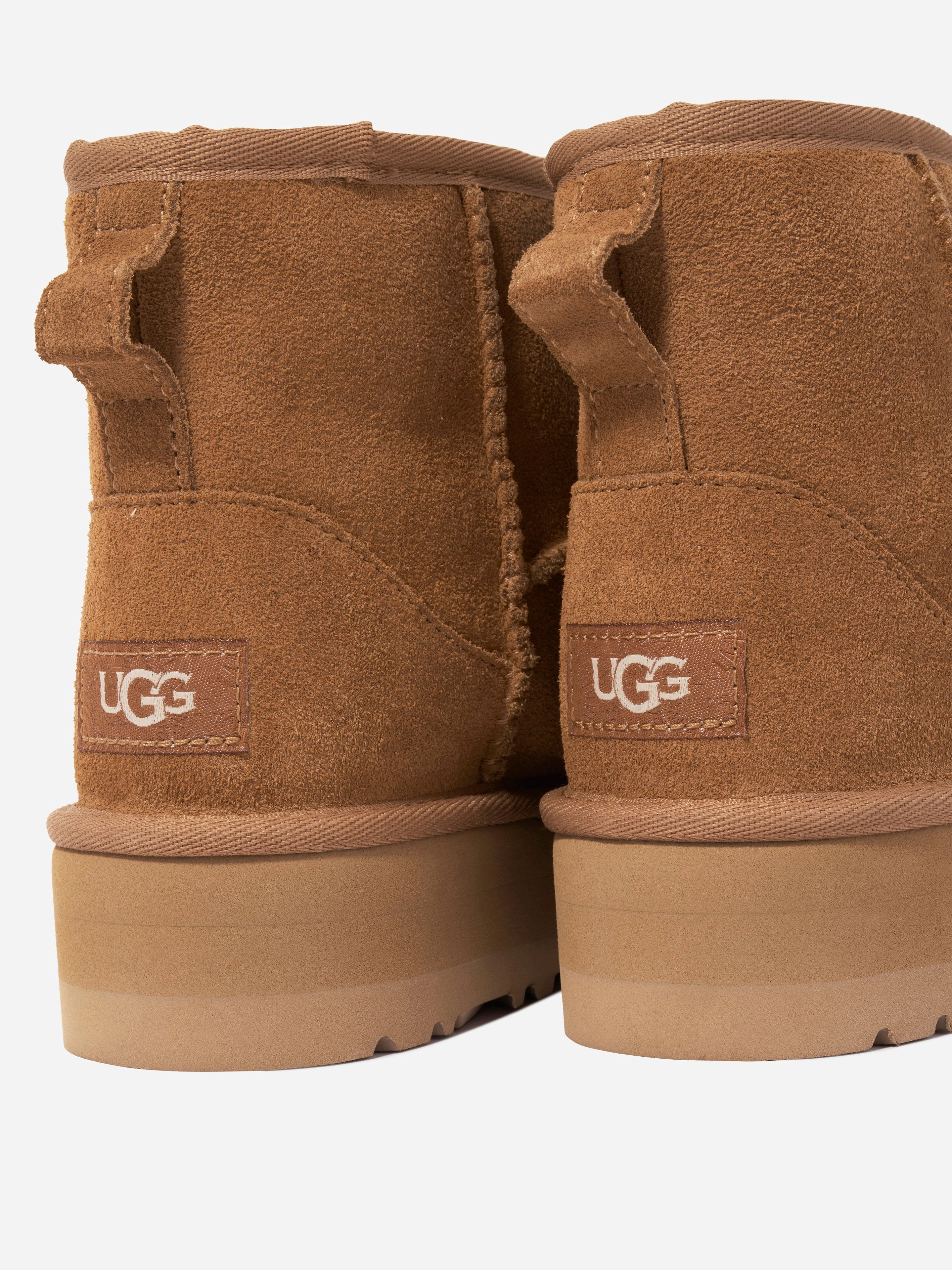 Back Slot UGG Girls Classic Mini Platform Boots in Brown