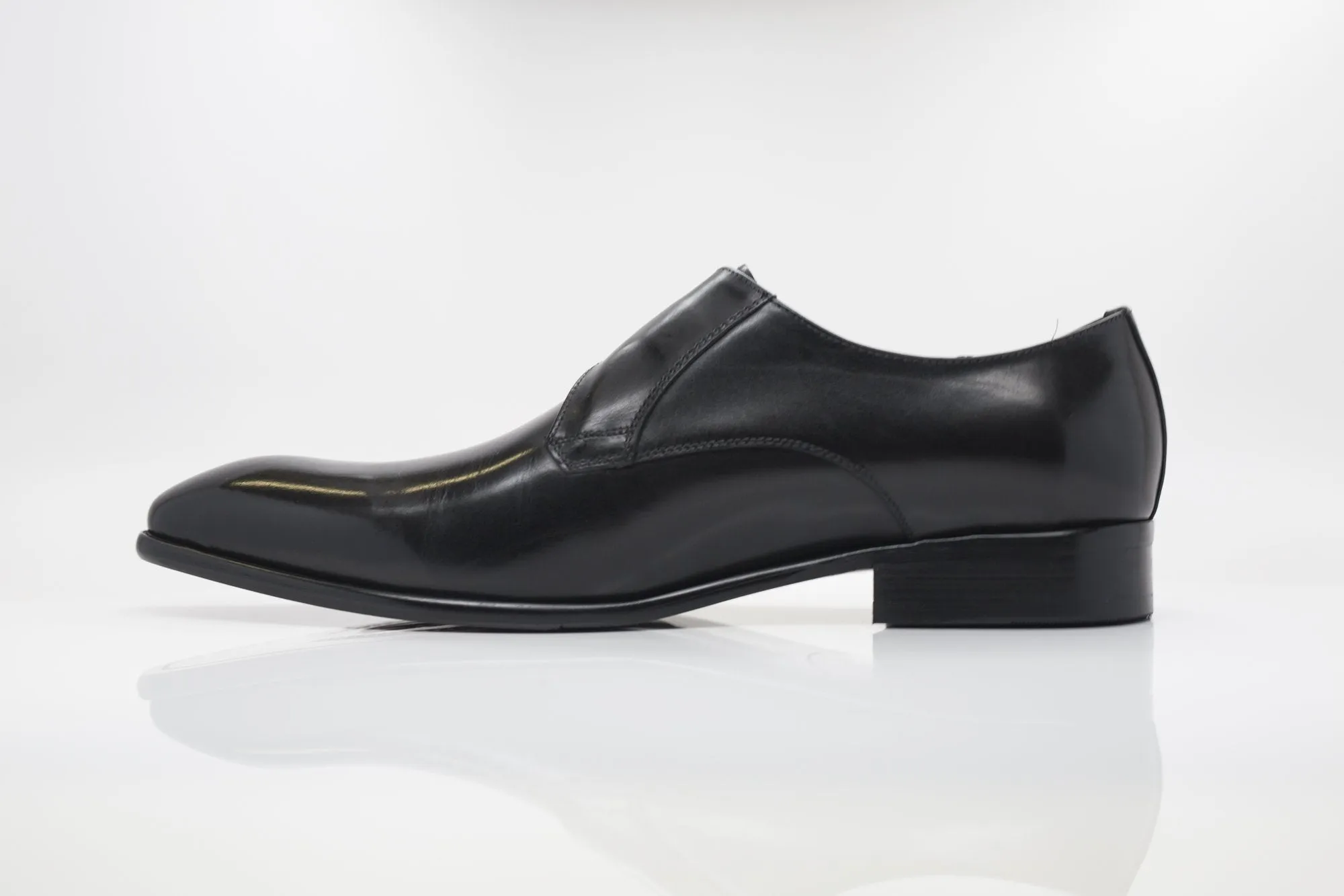 Burnished Calfskin Monkstrap Black