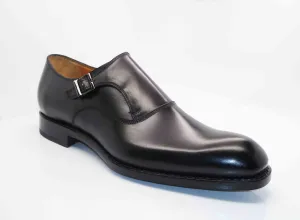 Burnished Calfskin "Fred" Monkstrap Black
