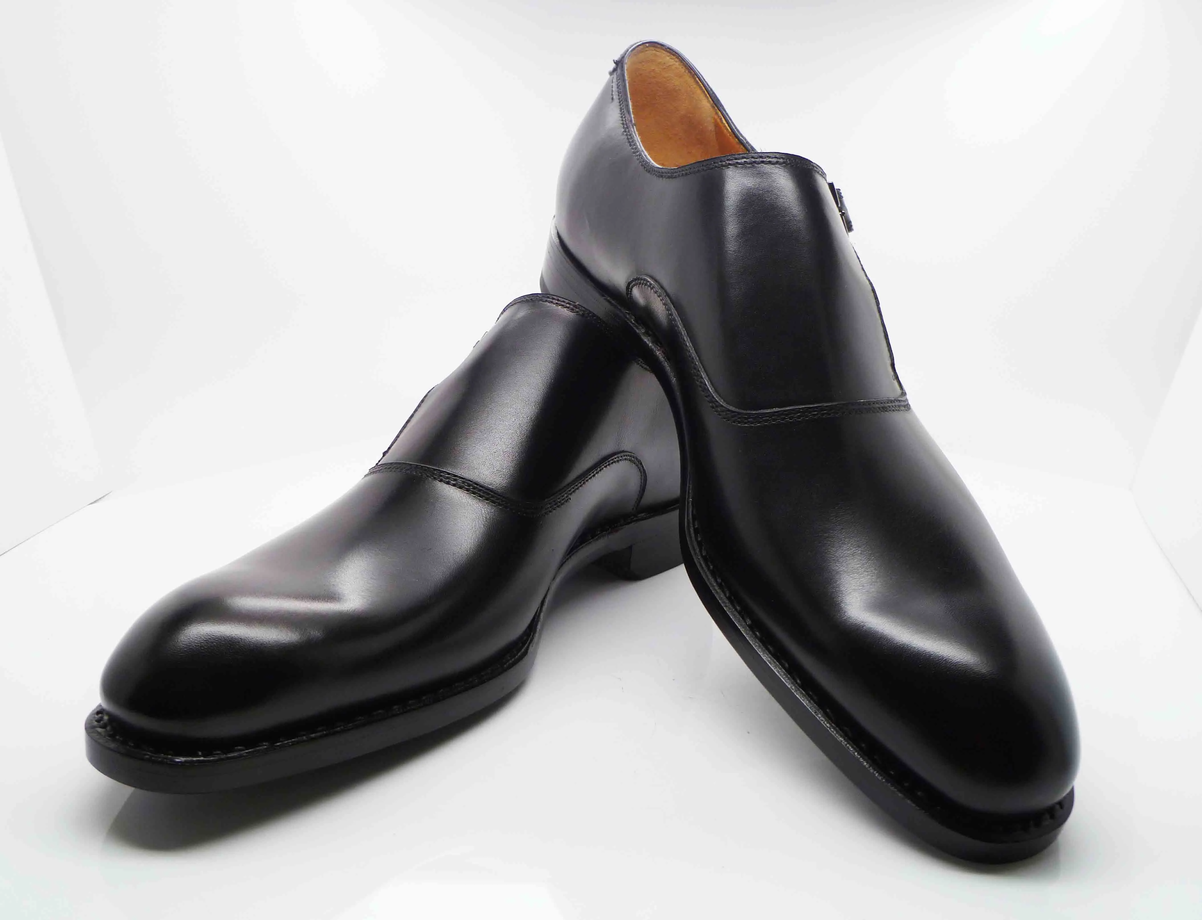 Burnished Calfskin "Fred" Monkstrap Black
