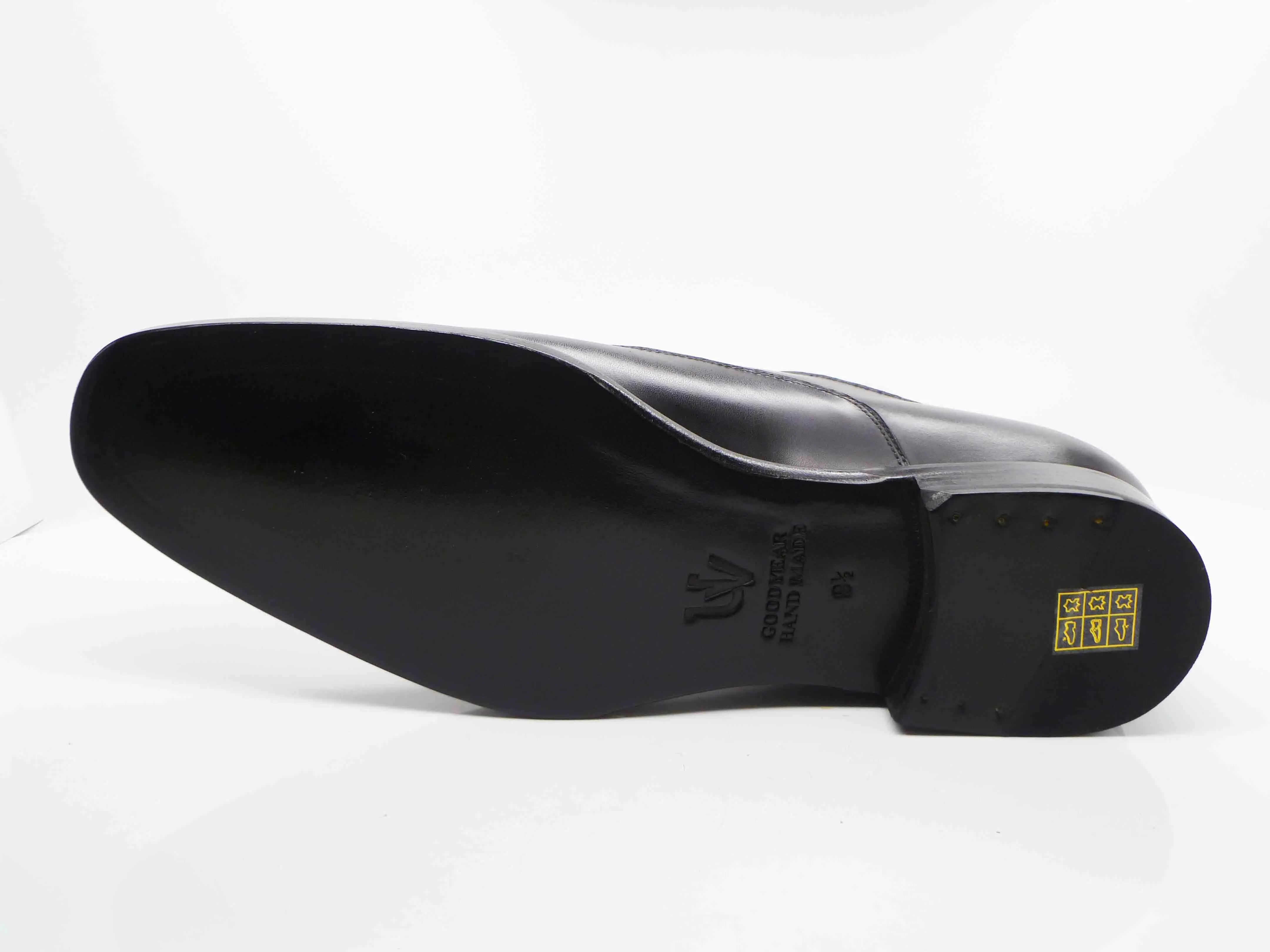 Burnished Calfskin "Fred" Monkstrap Black