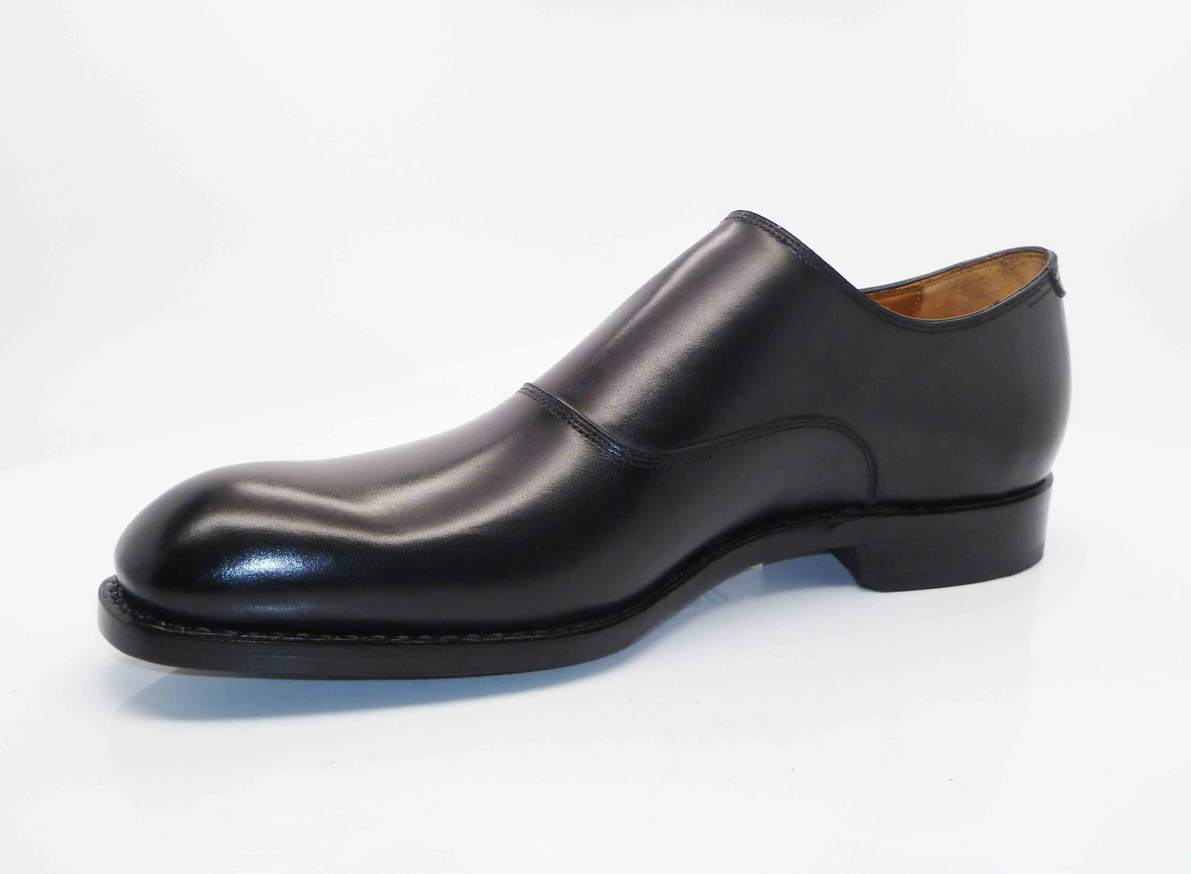 Burnished Calfskin "Fred" Monkstrap Black