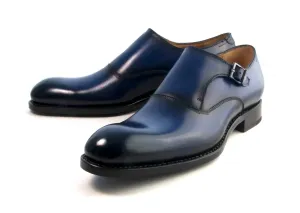 Burnished Calfskin "Fred" Monkstrap Navy