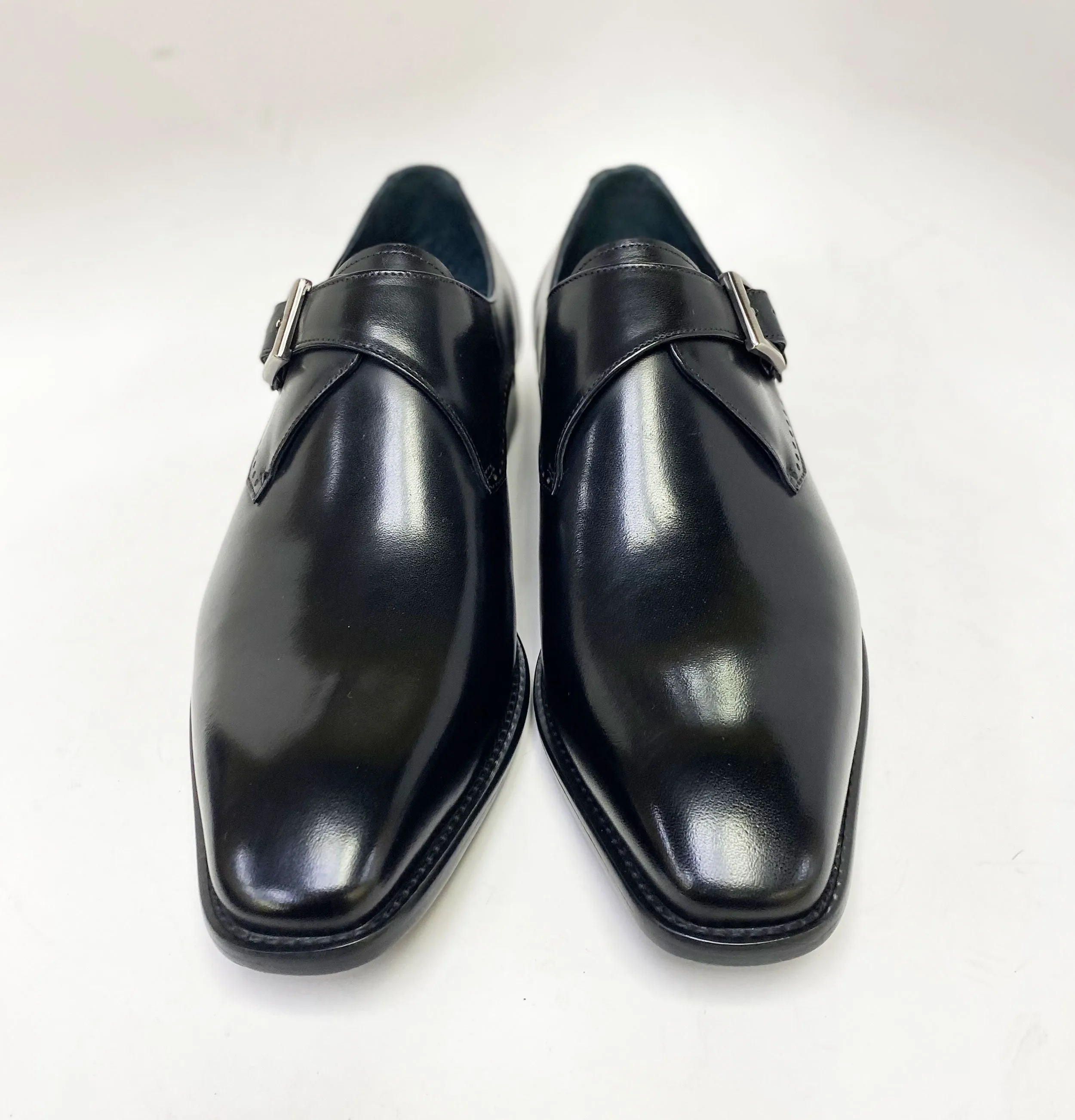 Burnished Leather Monkstrap Black