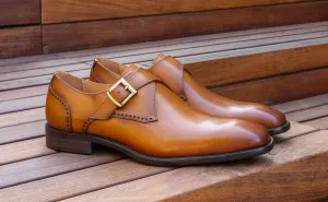 Burnished Leather Monkstrap Cognac