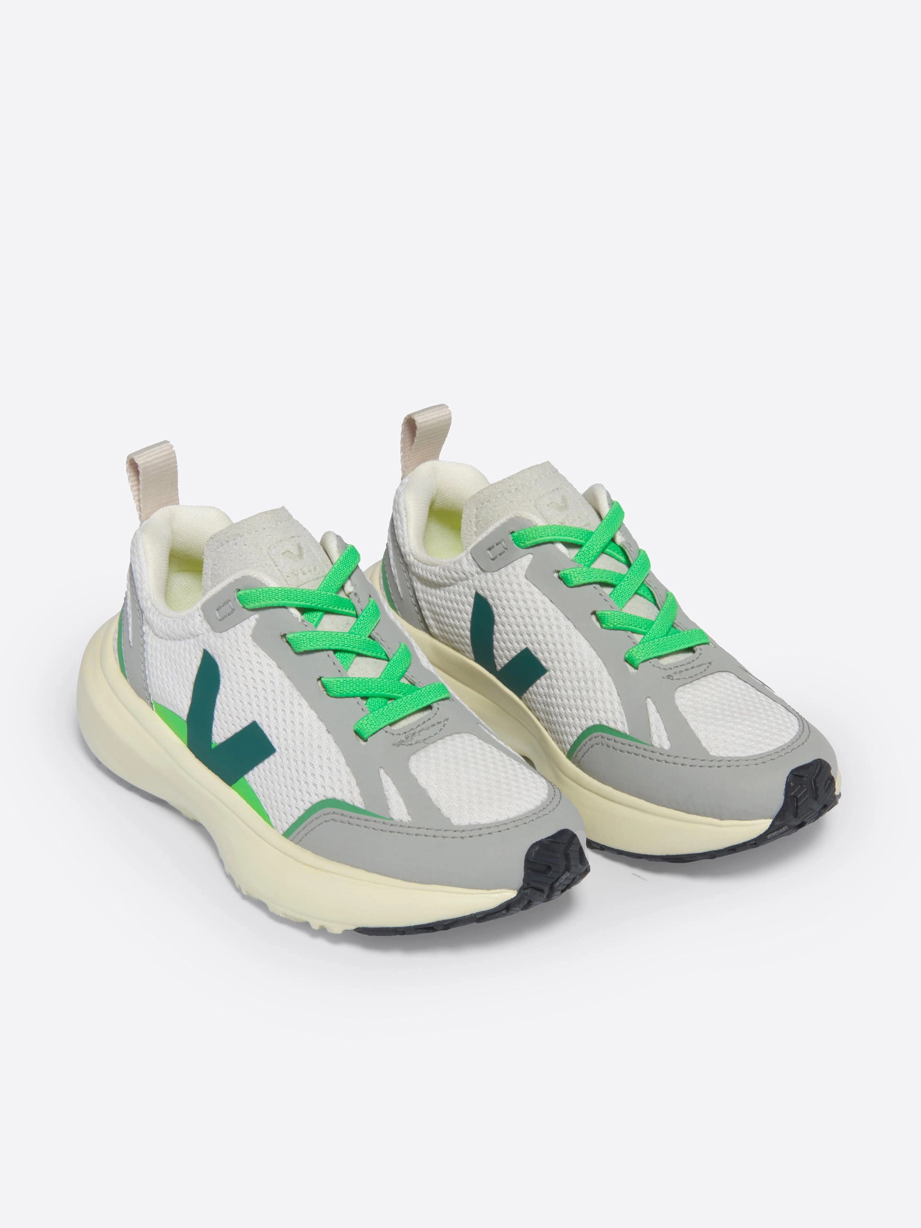 Veja Kids Light Alveomesh Canary Trainers in White Be First In Line